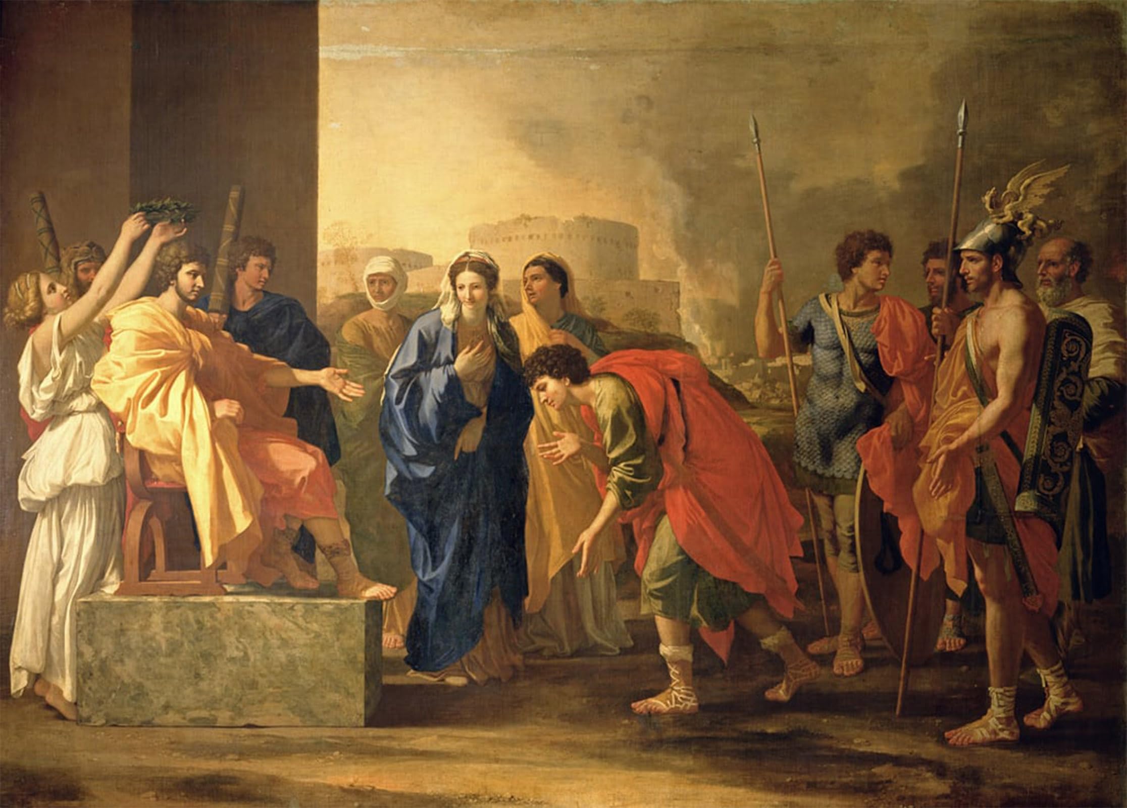 SERENDIPITP Abstract Painting Mural Print Picture Wall Decor Painting the Continence of Scipio by Nicolas Poussin Vintage Wall Artwork for Home Decor 60x90cm