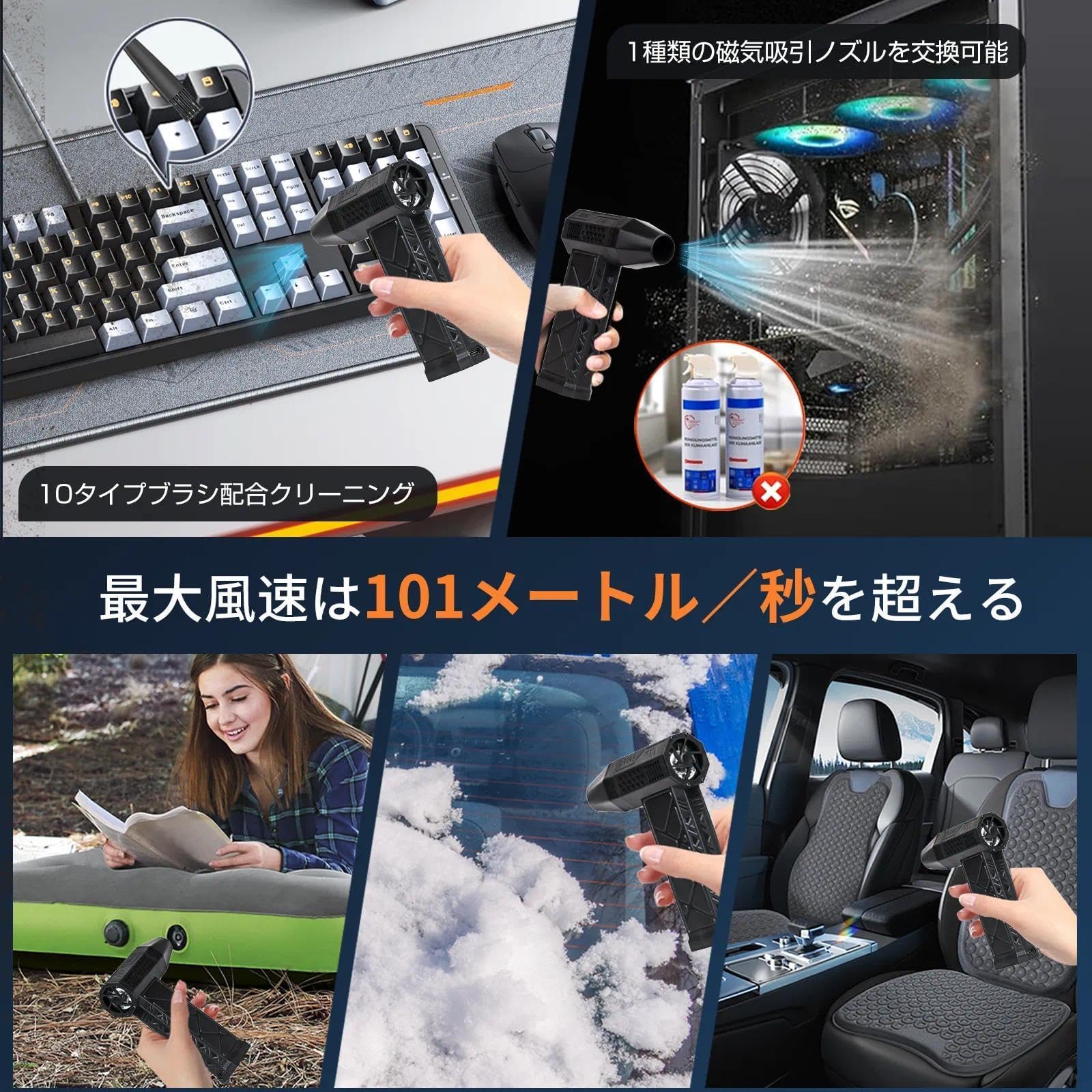 Amazon.co.jp: エアダスター 電動エアダスター ブロワー 洗車