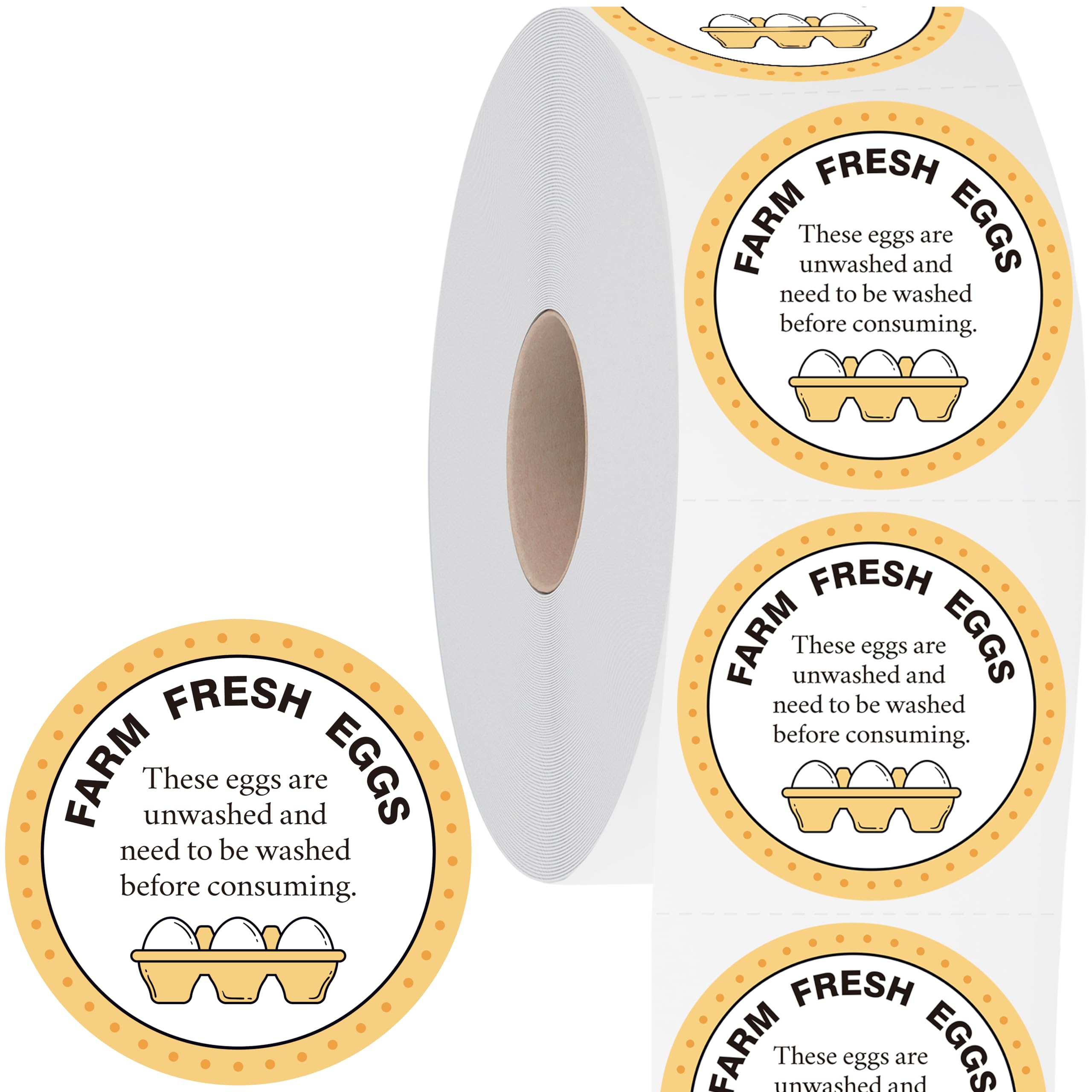 Farm Fresh Eggs Labels, 2 Inch Round Egg Stickers Self Adhesive Egg Packaging Stickers for Chicken, Quail, 600PCS Per Roll