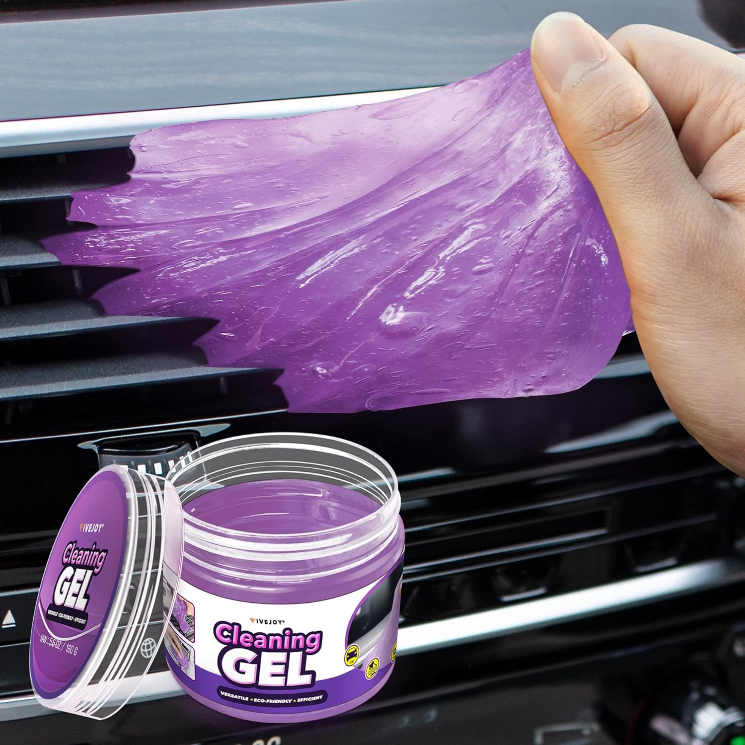 FiveJoy Car Cleaning Gel Kit – Universal Detailing Putty for Interior – Reusable Goop Cleaner for Home, Office, Keyboard, Computer (Purple, 1Pack (5.6oz)) FiveJoy Car Cleaning Gel Kit – Universal Detailing Putty for Interior – Reusable Goop Cleaner for Home, Office, Keyboard, Computer (Purple, 1Pack (5.6oz))
