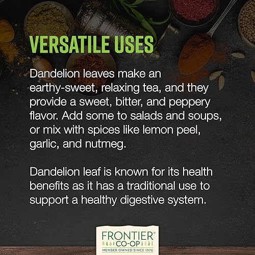 Miniatura 5 de Frontier Co-op Hoja de diente de león orgánica cortada y tamizada de 1 libra, seca para té suelto, alternativa de café sin cafeína o cápsulas de