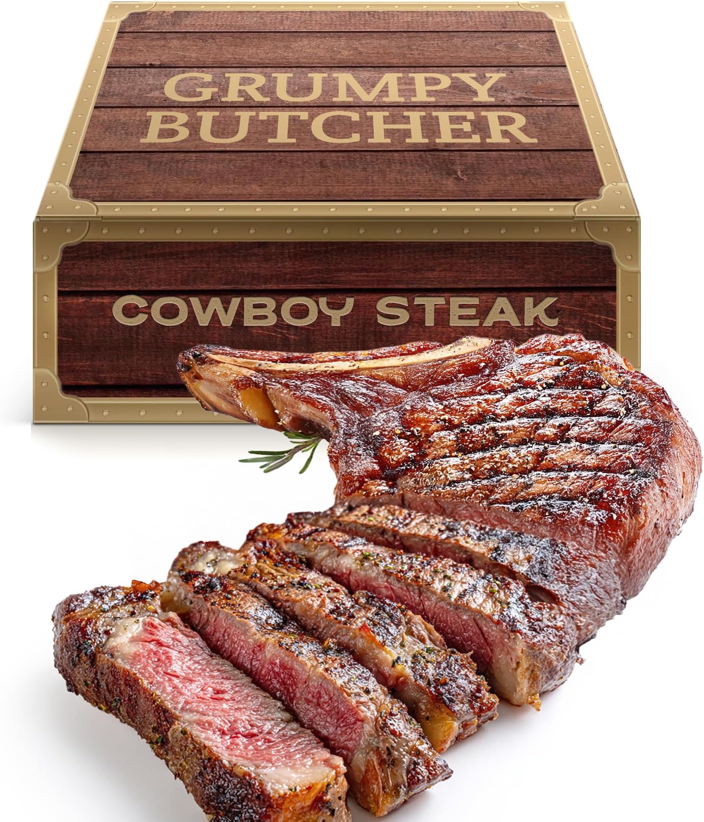 Grumpy Butcher Monster Wagyu Beef Cowboy Steak (2.5-3.0 lb) - Dry Aged Ribeye Steak Bone in Meat Gift