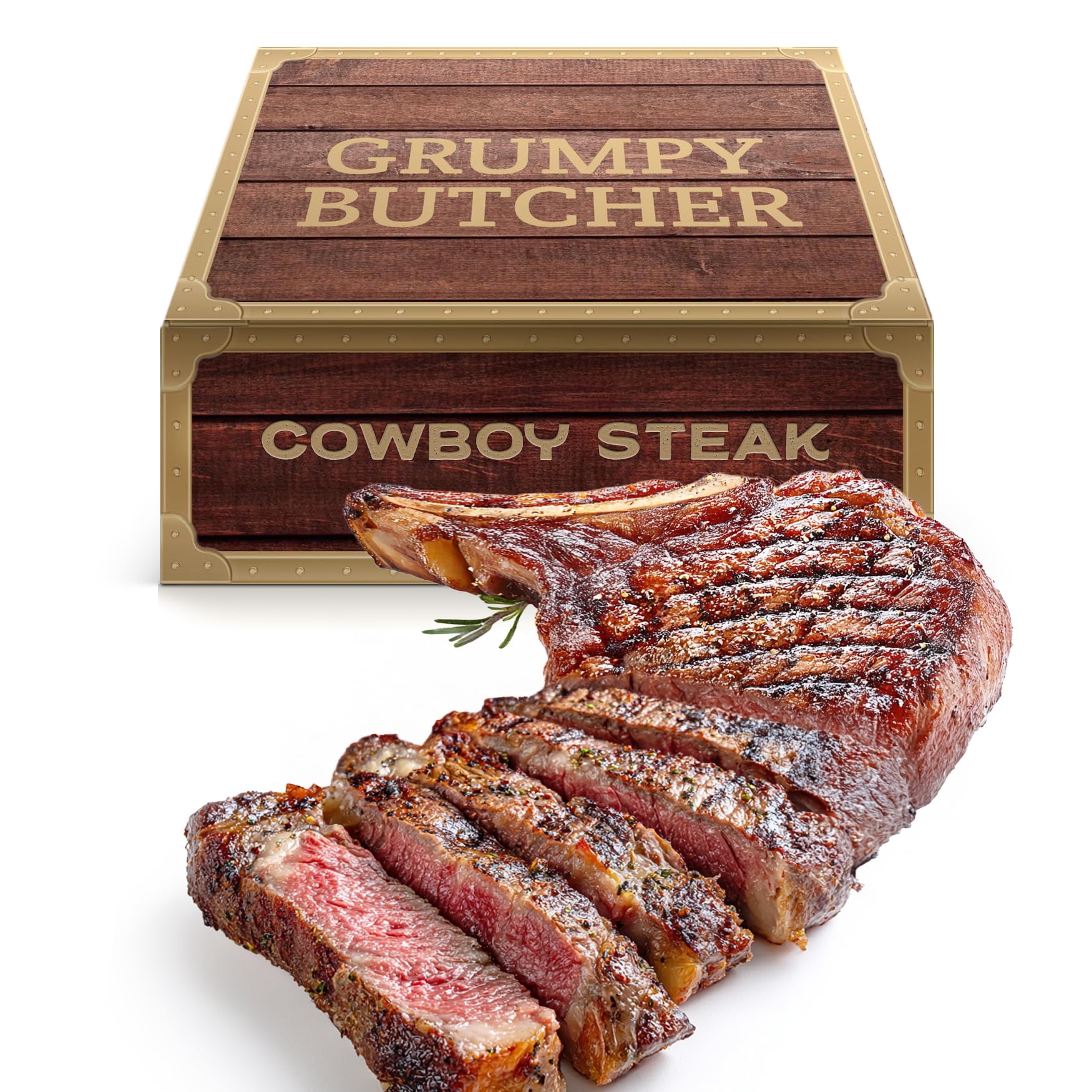 Grumpy Butcher Monster Wagyu Beef Cowboy Steak (2.5-3.0 lb) - Dry Aged Ribeye Steak Bone in Meat Gift