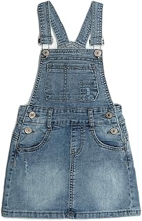 Baby Little Girls Denim Skirt,Ripped Soft Strechy Girls Summer Jeans Overalls Dress - Buy now