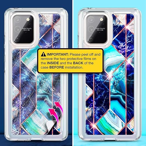 Miniatura 3 de NZND Funda para Samsung Galaxy S10 Lite (2020) con protector de pantalla de vidrio templado (cobertura completa), acabado brillante y elegante,