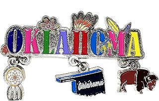 State of Oklahoma 3 Charm Refrigerator Souvenir Magnet