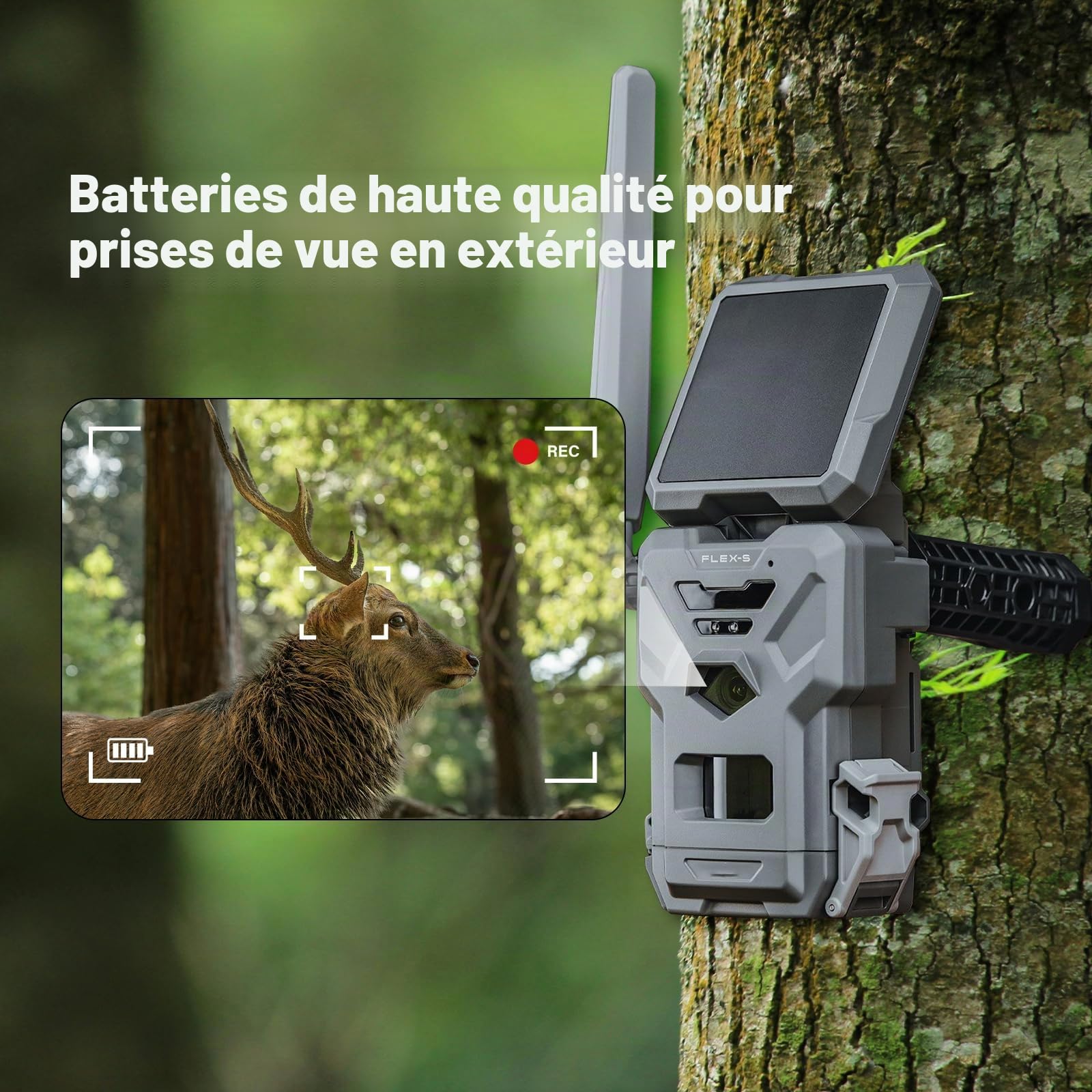 Lot de 2 batteries 8800 mAh 2026 LIT-22 rechargeables 7,7 V au lithium pour caméra de chasse SPYPOINT compatible avec les appareils photo de chasse mobiles Flex-M,-S, FLEX-G36, Flex-Plus (câble de
