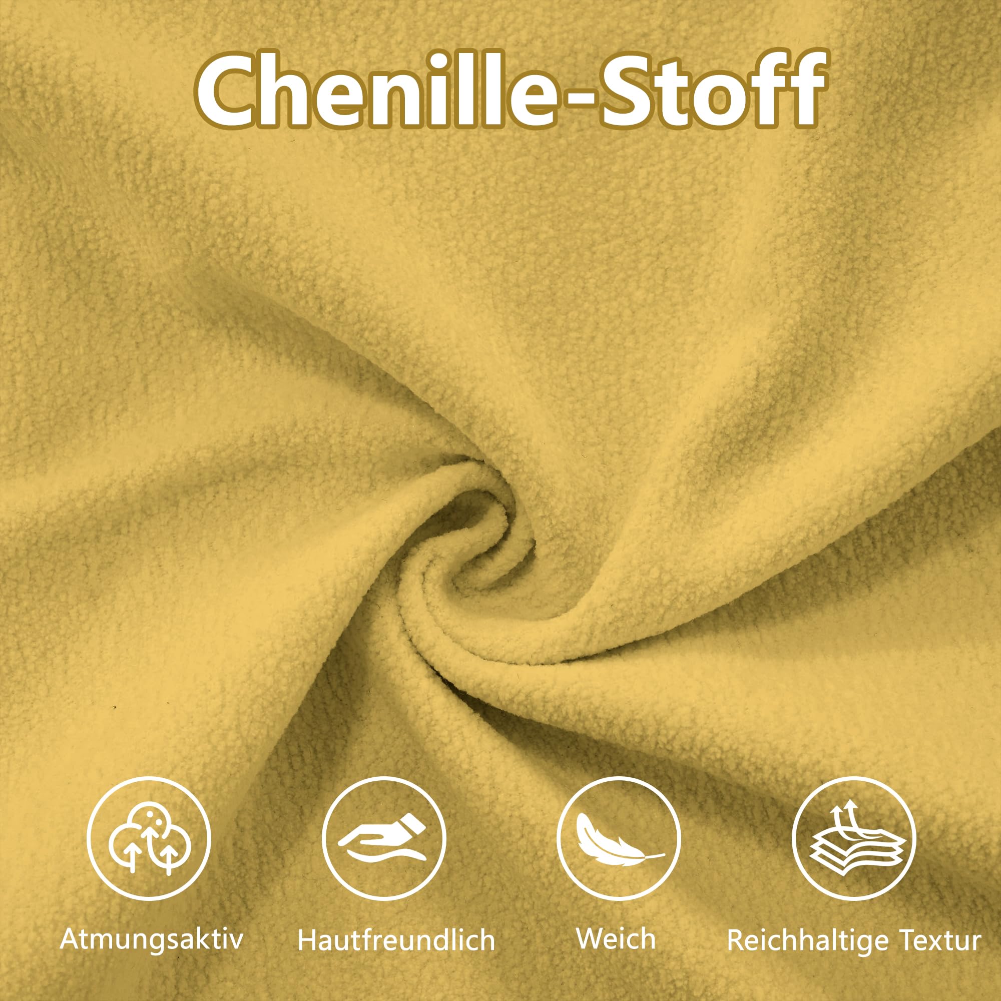 Modulares Sofa aus Chenille-Stoff Ecksofa mit Fußhocker Kissen frei kombinierbar für Wohnzimmer, Schlafzimmer und Büro