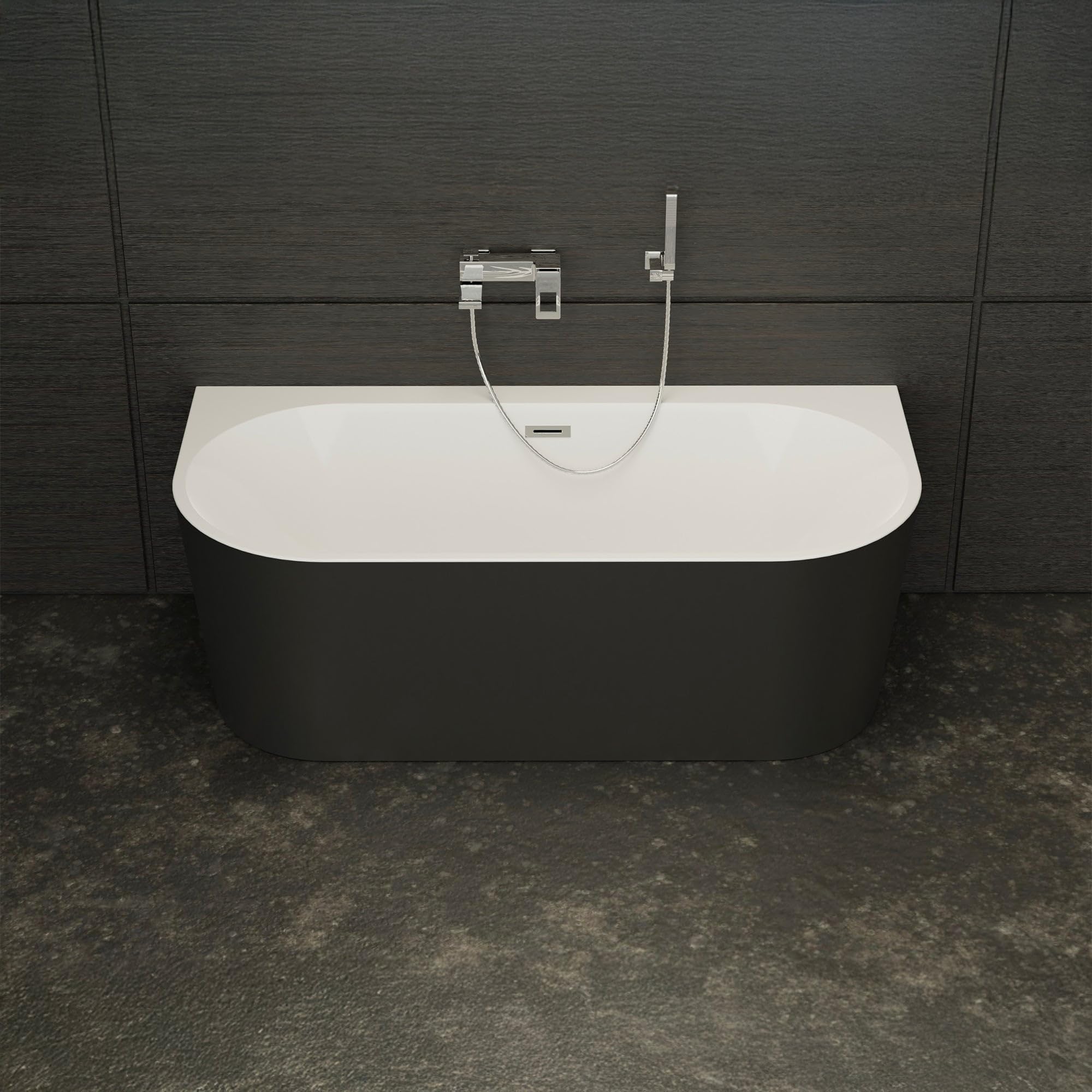 Baignoire Ilot Naos 170 noire 170 x80 x58 cm, by SPALINA