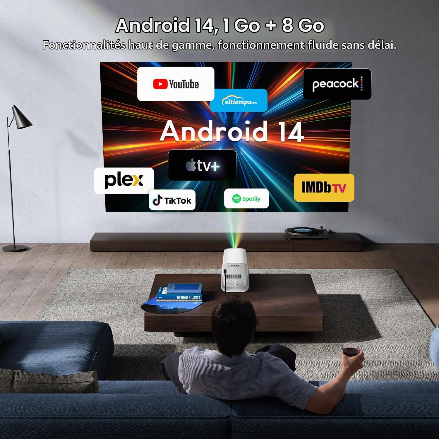 Salange Vidéoprojecteur X5AR, Native 1080p FHD Compatible 4K, 26000 Lumens