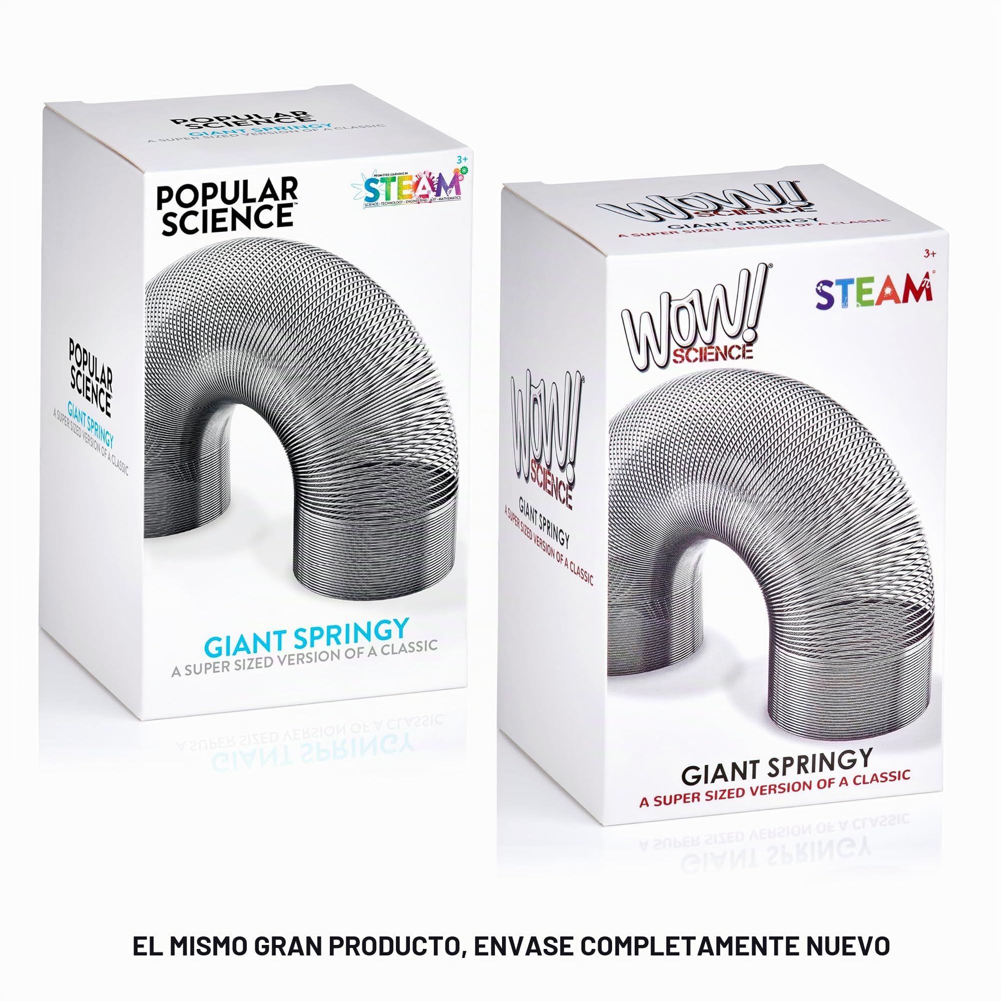 POPULAR SCIENCE Giant Springy Large Metal Coiled Helix Toy, Silver