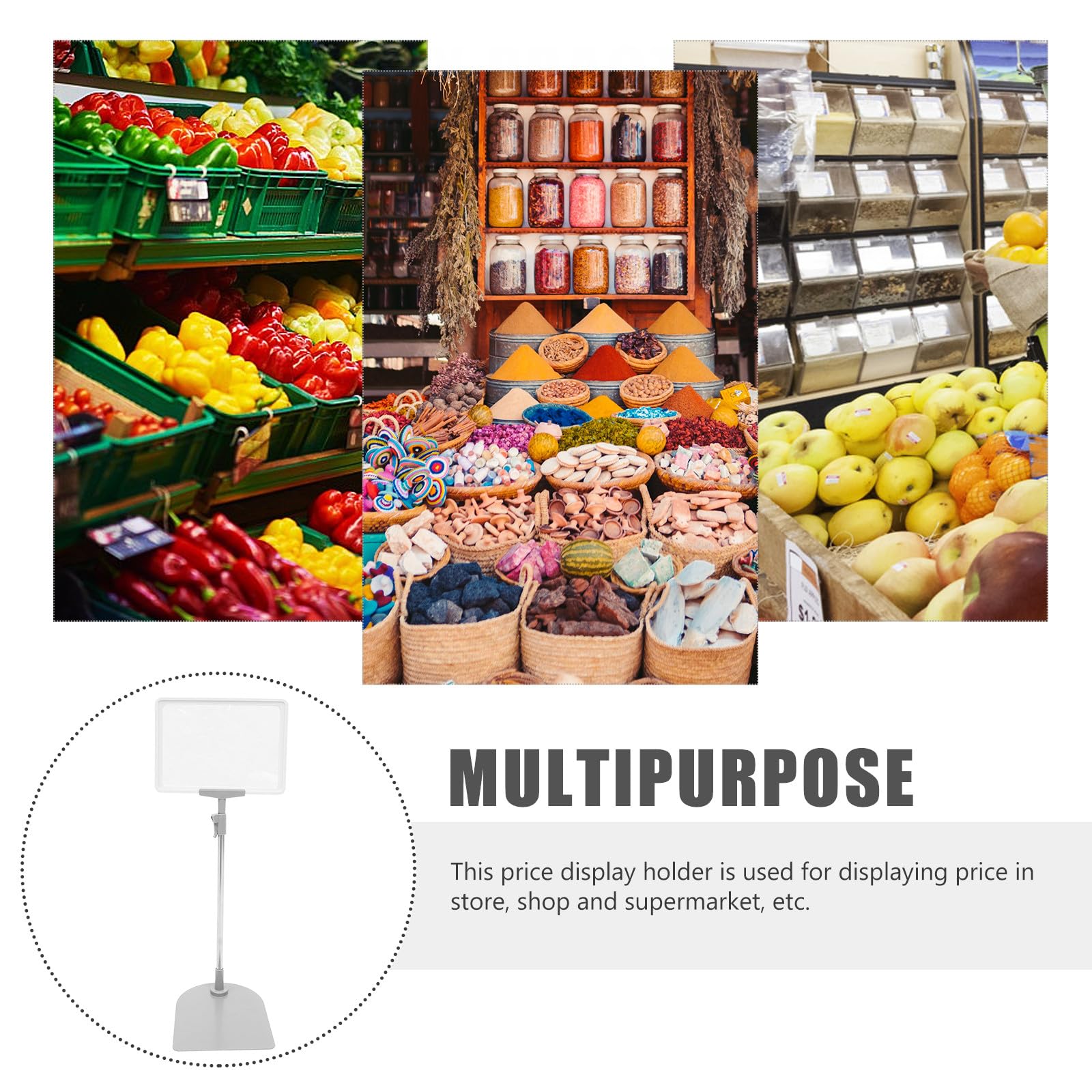 Espositore Prezzi per Cartellini da Banco, Porta Cartellini Riutilizzabile e Leggero per Frutta e Verdura, Utilizzo Versatile in Negozi al Dettaglio e Mercati