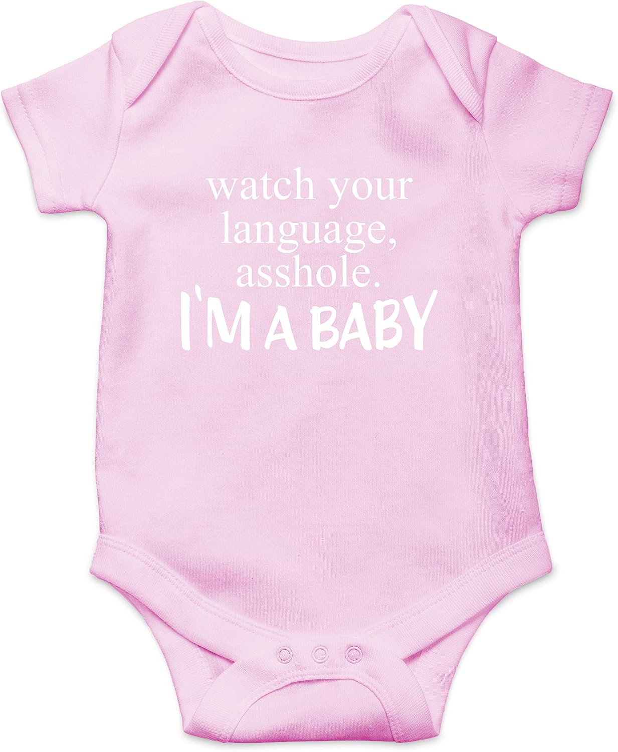 Watch Your Language A-hole I'm A Baby - Funny Baby Essentials Bodysuit - Newborn Boy Clothes