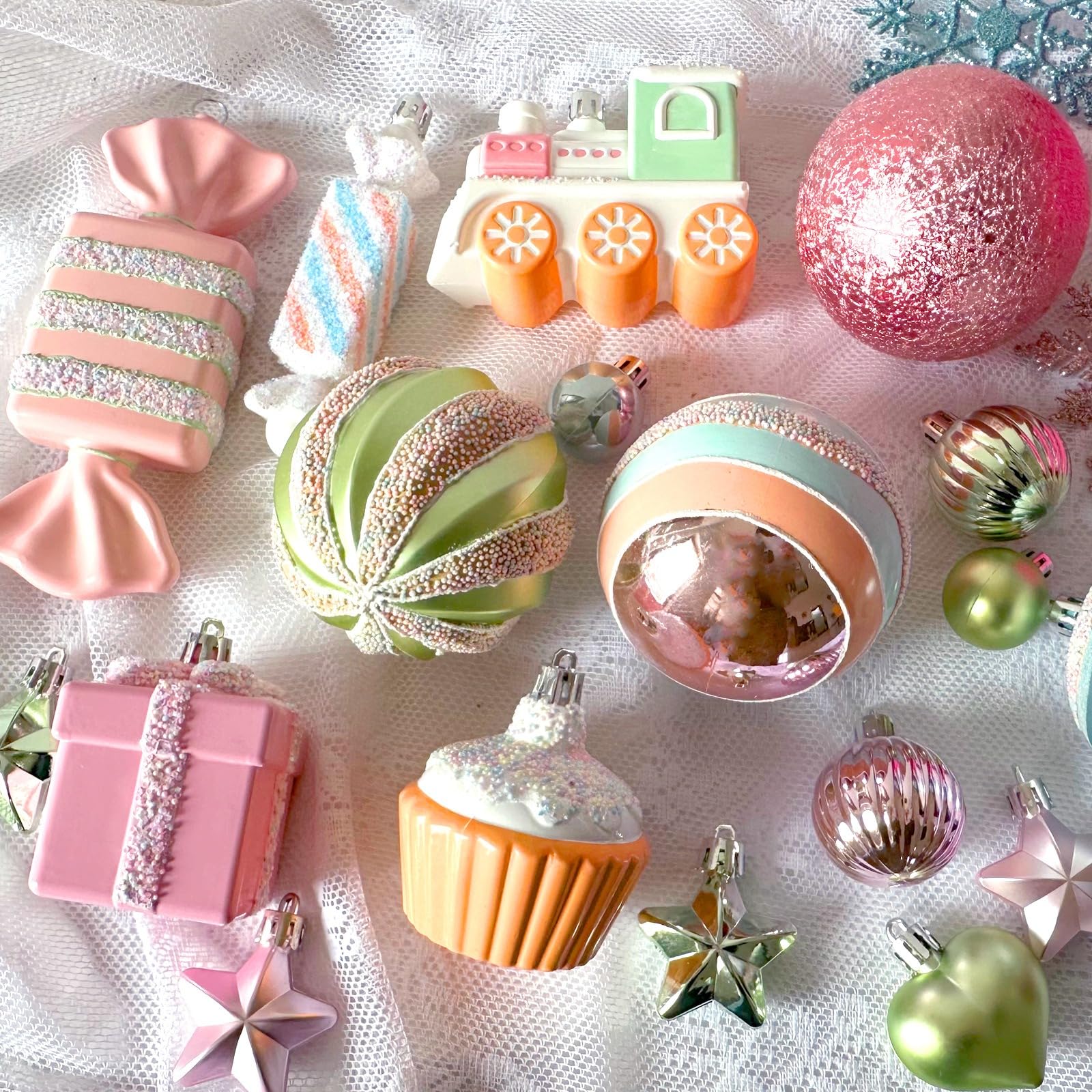 Weihnachtsdeko Weihnachtskugeln, 34/58/80 Stücke Bruchsiche Christbaumkugeln Ornamente Weihnachtsbaumschmuck für Weihnachtsbaum Christbaumkugeln Weihnachtsdekoration Kugeln