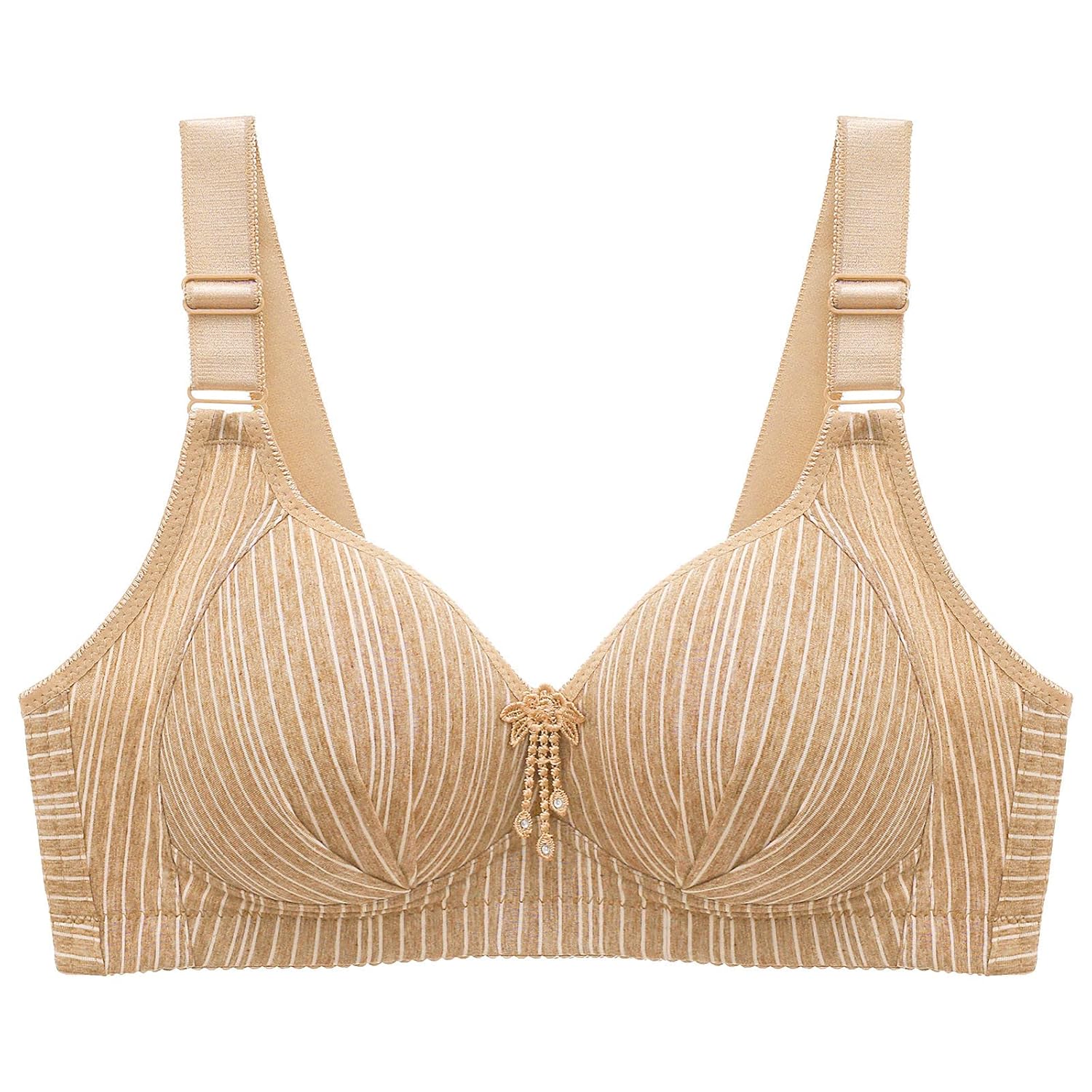 Womens Summer Thin Push-Up Wireless Bra Stripe Jelly Strips No Wire Adjustable Support Bras Comfy Bras Multiway Bras