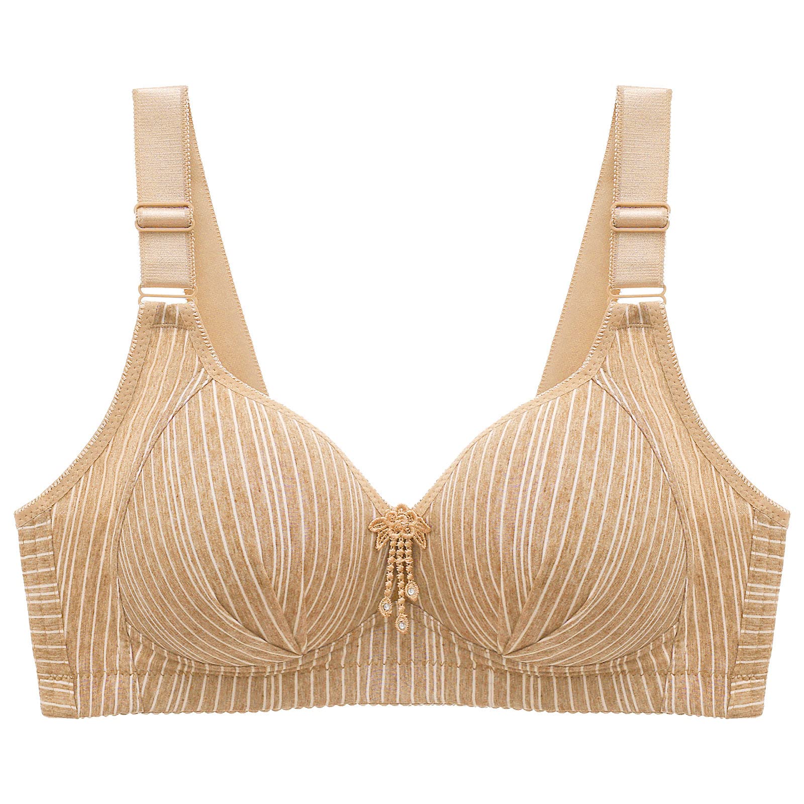 Womens Summer Thin Push-Up Wireless Bra Stripe Jelly Strips No Wire Adjustable Support Bras Comfy Bras Multiway Bras