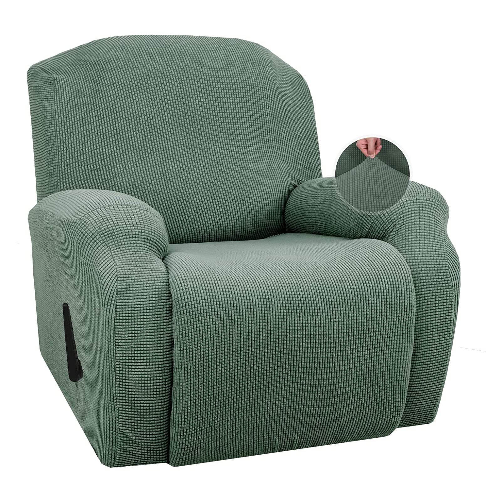 Funda de sillón relax elástica Konsilsa de 4 piezas que no se resbala en color verde
