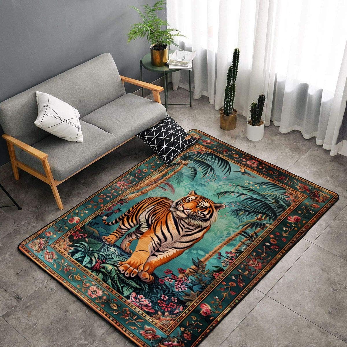 Amazon.com: Botanical Vintage Boho Bengal Tiger Skin Rug - 3x5 ft