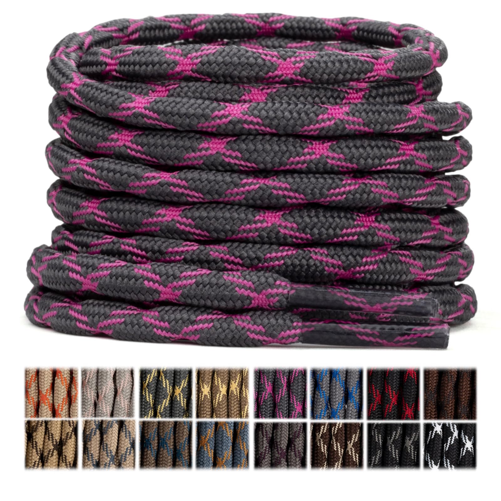 Stepace 2 Pares Cordones Redondos 4,5mm para Botas de Senderismo, Montaña y Trabajo, Cordones de Nylon Resistentes para Trekking — view 25