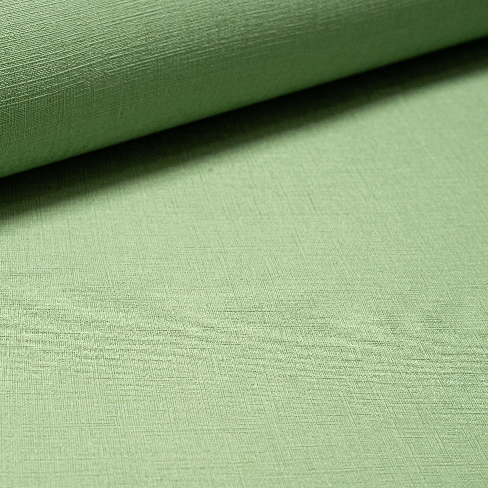 SOPHIE LAURENCE Plain Green Wallpaper for Living Room Linen Effect Textured Paste The Wall Lounge Study Dining