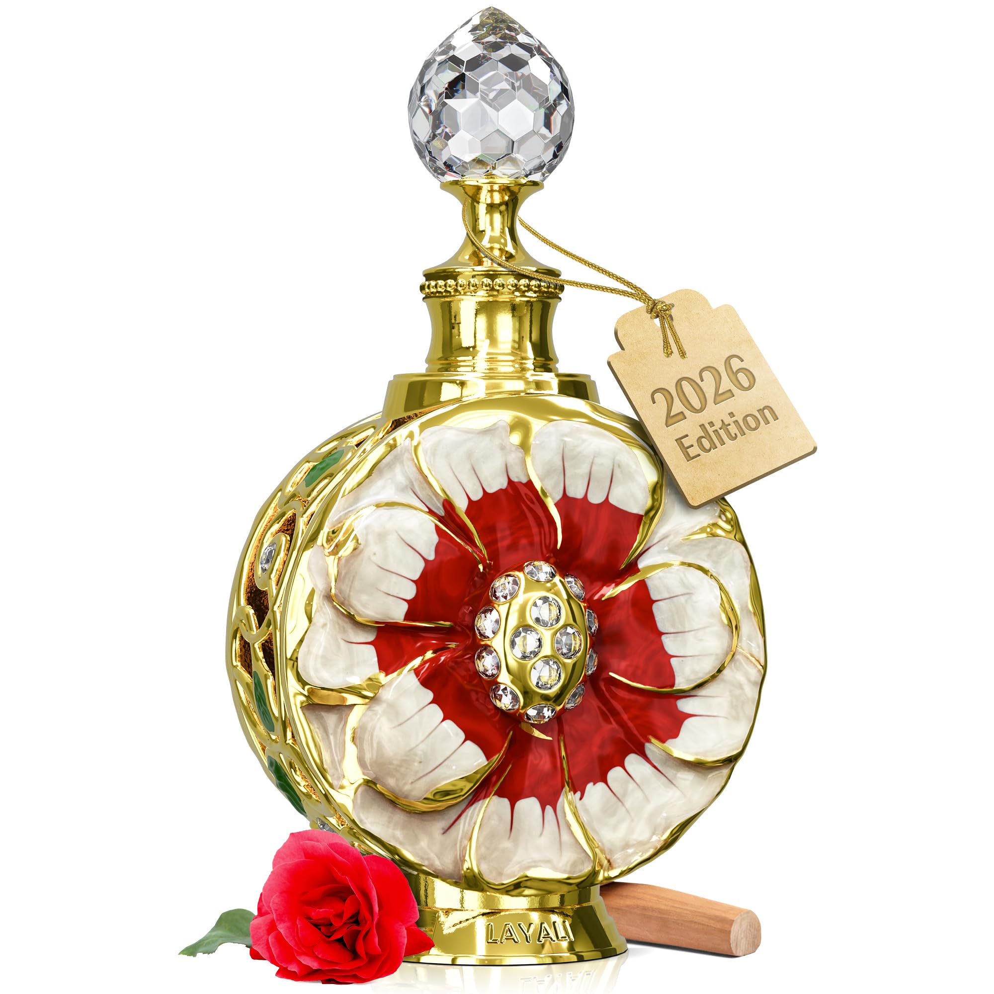 Layali Rubis Rose Pear Orange Flower Oil for Women, 0.5 oz