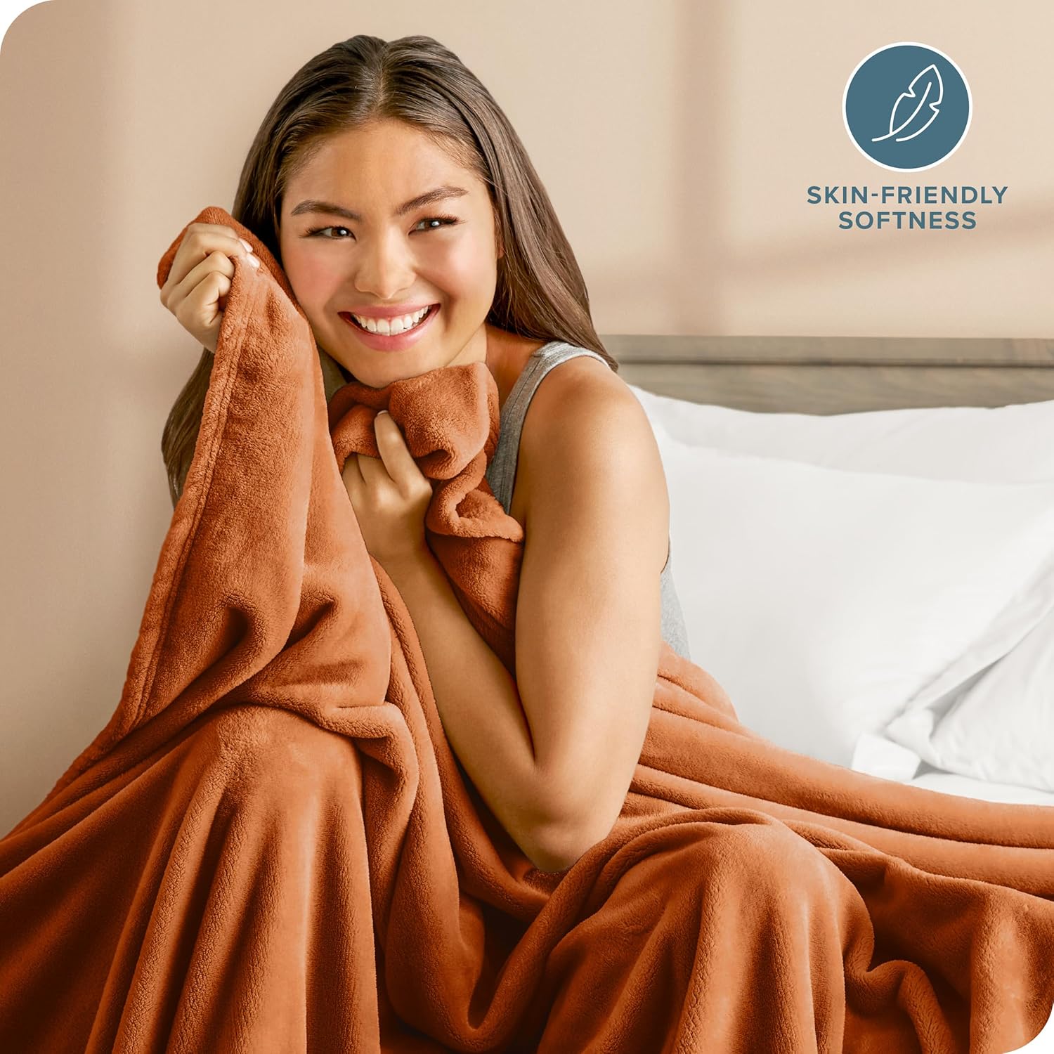 Sienna Twin/Twin XL Microfleece Ultra-Soft Reversible Throw Blanket