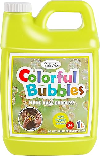 Lulu Home Solución concentrada de burbujas, solución de recarga de burbujas de 1 l33.8 onzas para máquina de burbujas para niños, varita de burbujas