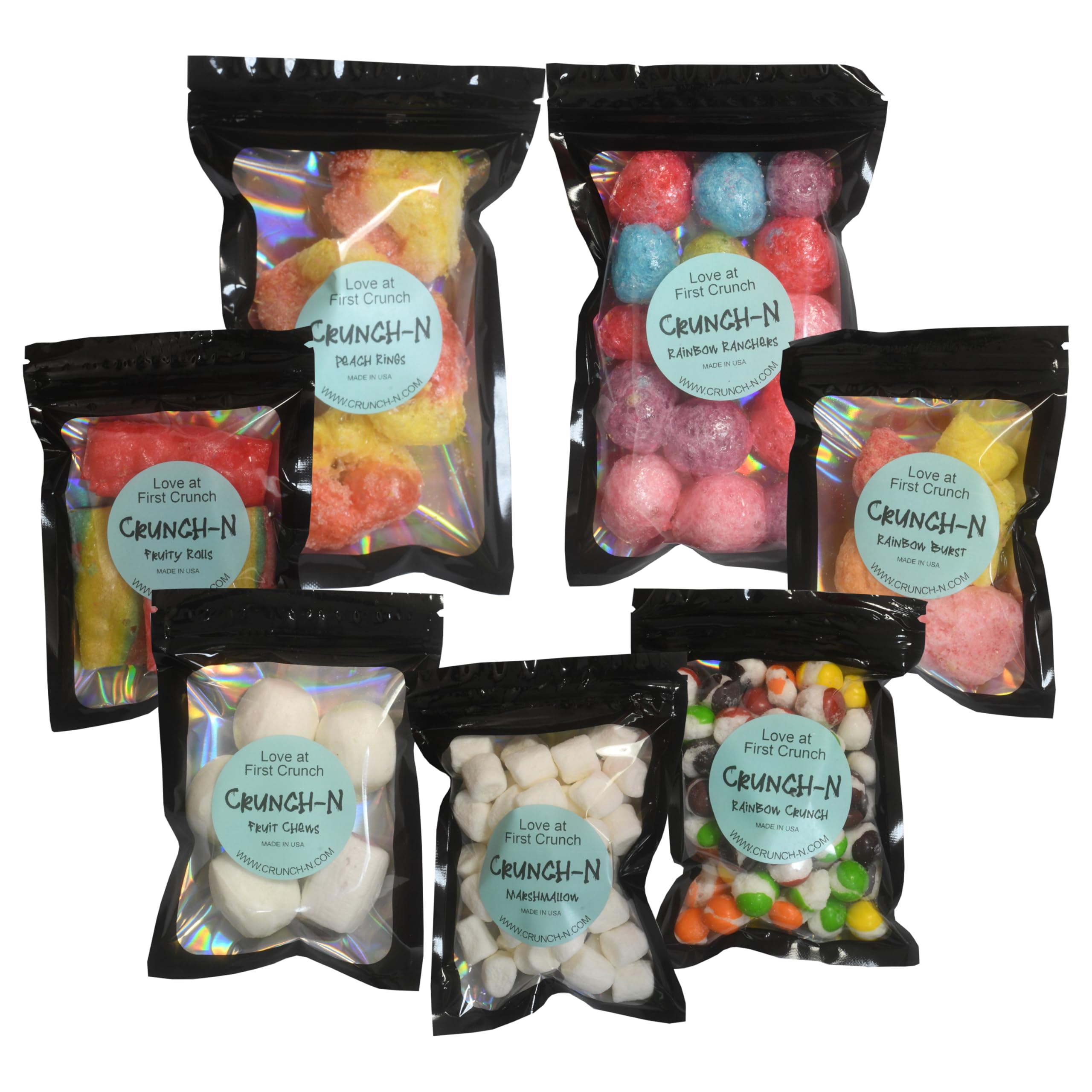 Crunch-N7PCS Freeze Dried Candy Sample Pouch Snack