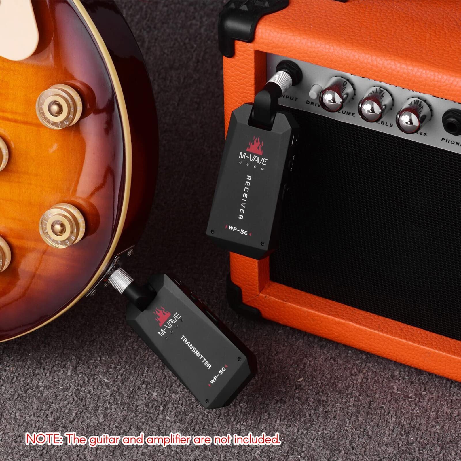 Btuty M-VAVE WP-5G Bezprzewodowy system gitarowy 5.8g Nadajnik i odbiornik audio Akumulator pasmo Ism do akcesoriów wzmacniacz basowy