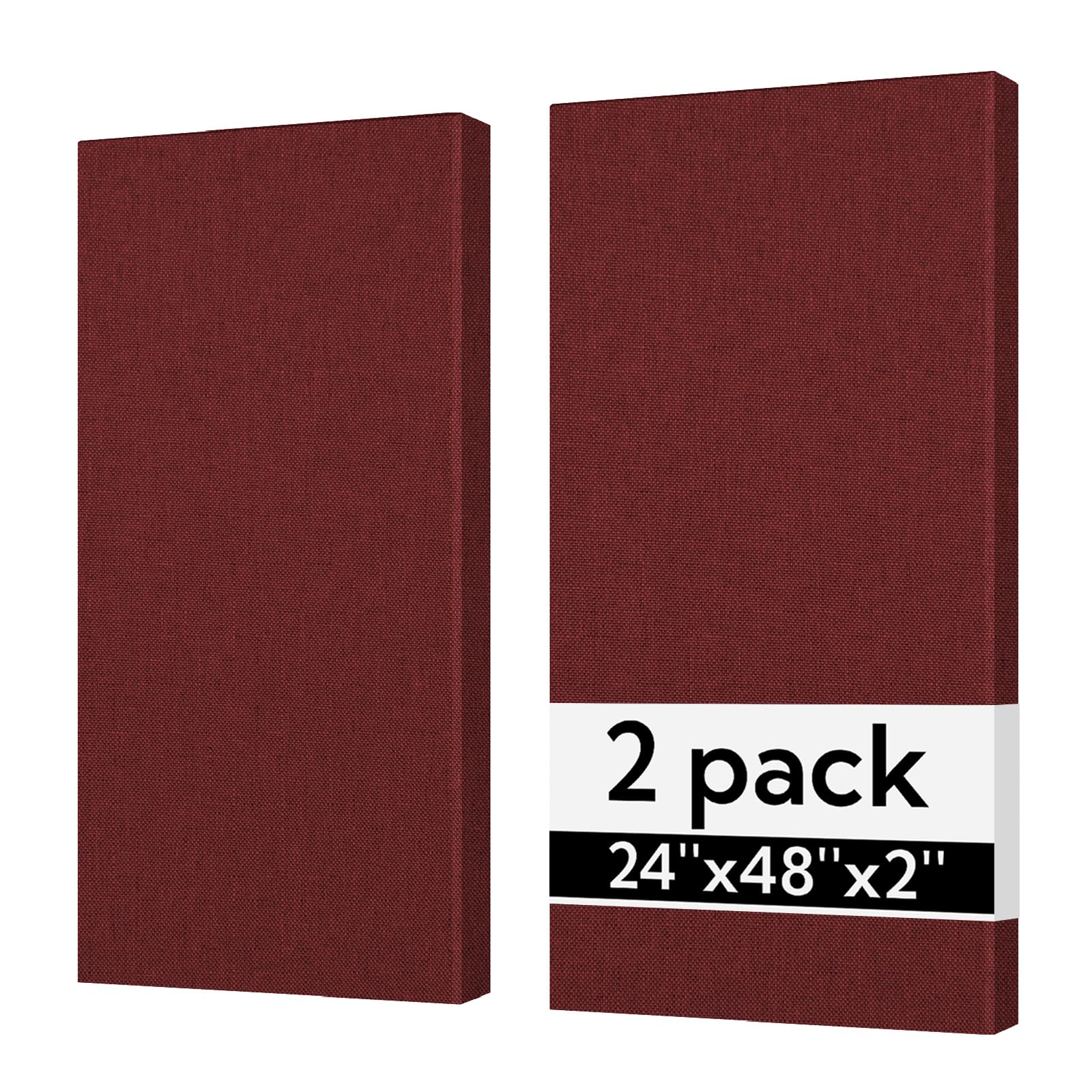 Sound Acoustic Panels 2 Pack, 24''x48'' Fiberglass Acoustic Wall Panels 2'' T...