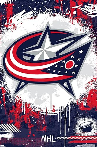 Miniatura 6 de Trends International NHL Columbus Blue Jackets - Póster de pared con logotipo Maximalist 23, 34 pulgadas de largo x 22.4 W, paquete de póster y clip