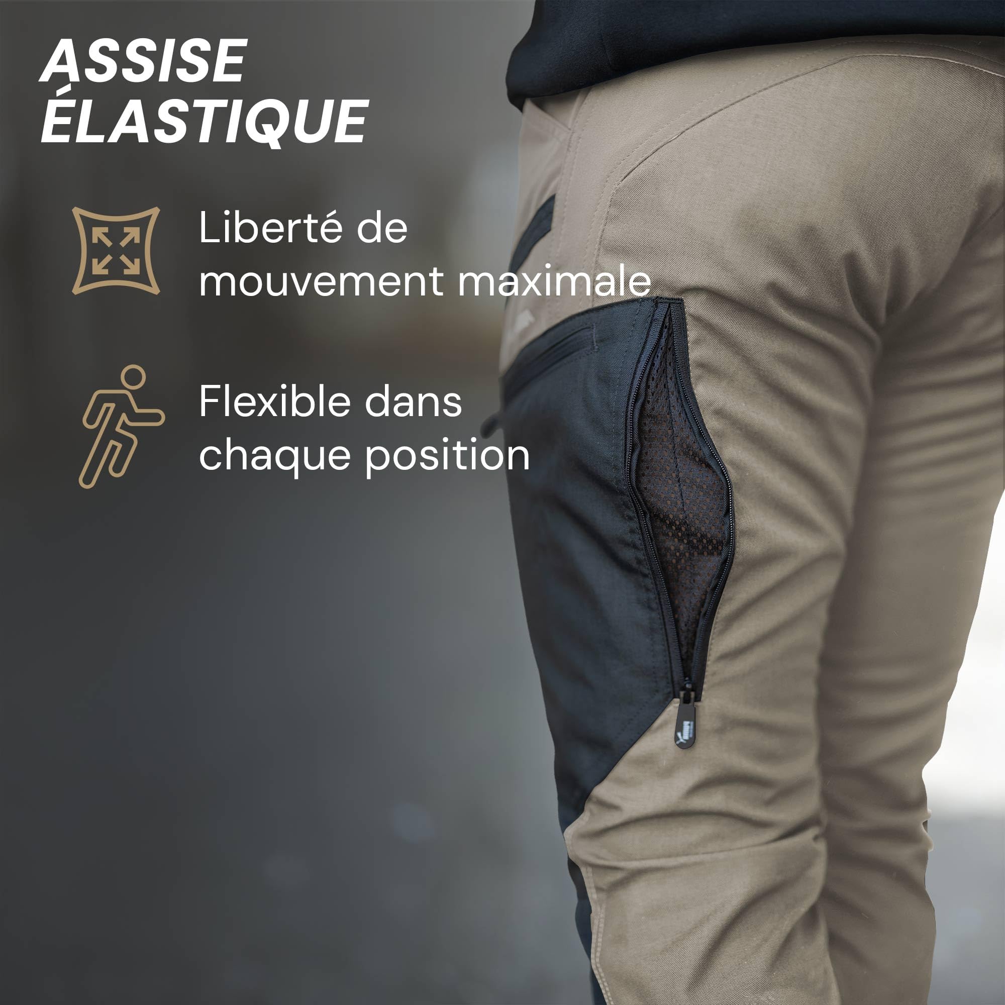 PUMA Workwear ProOne Adventure Pantalon de randonnée pour homme – Respirant et durable – Partiellement hydrofuge – Cargo Ripstop
