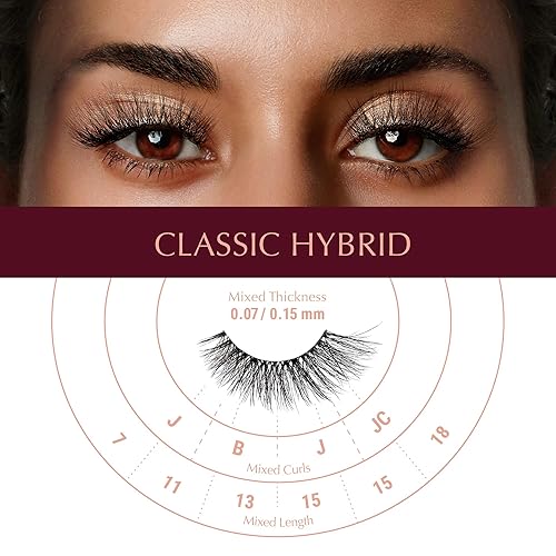 Miniatura 4 de i-ENVY - Pestañas postizas de extensión, pestañas híbridas transparentes invisibles, de aspecto natural, volumen mixto, rizos, pestañas postizas de