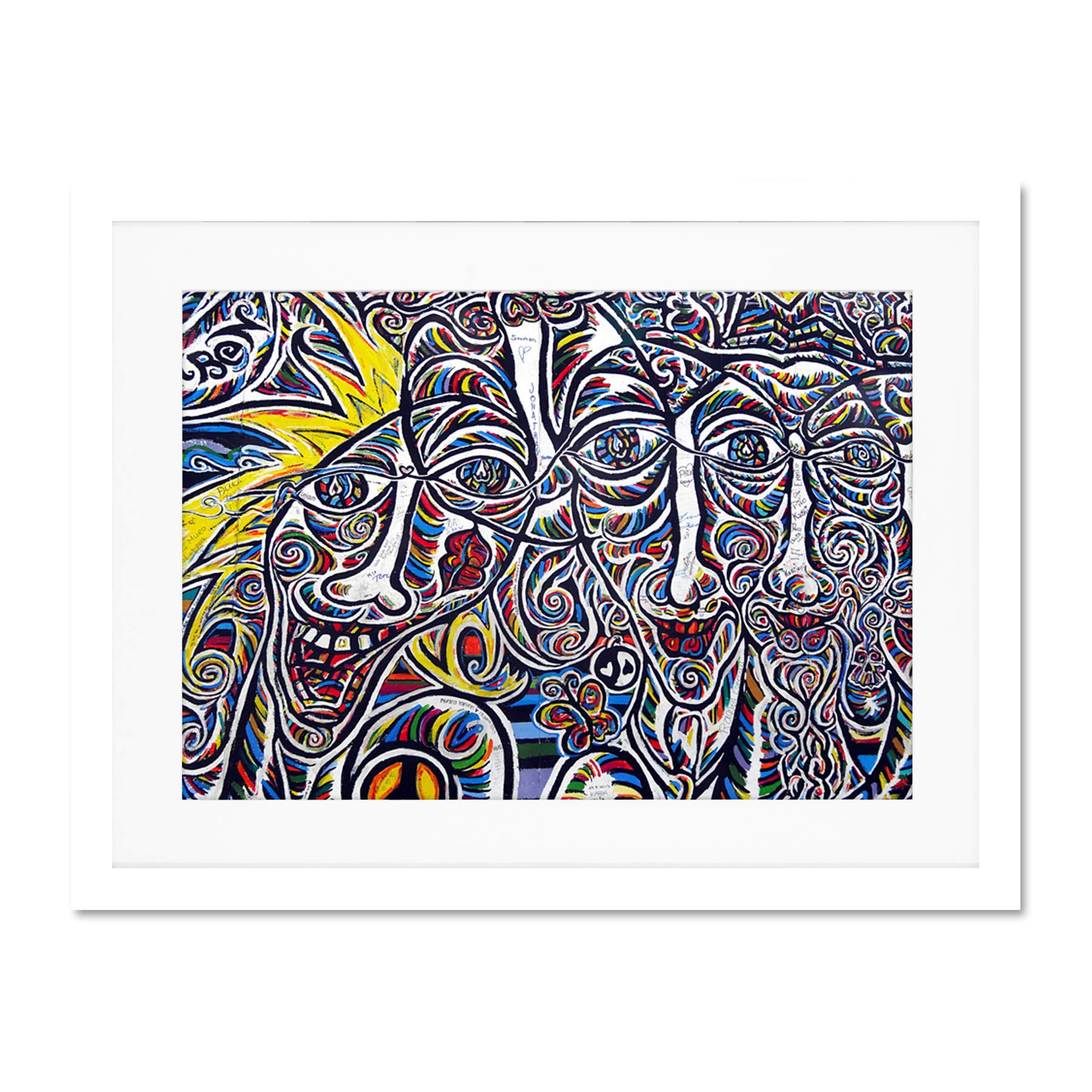 Graffiti Psychedelic Colourful Faces Large Art Print Poster Wall Decor 18x24 inch Supplied Ready To Hang With Included Mount Brackets