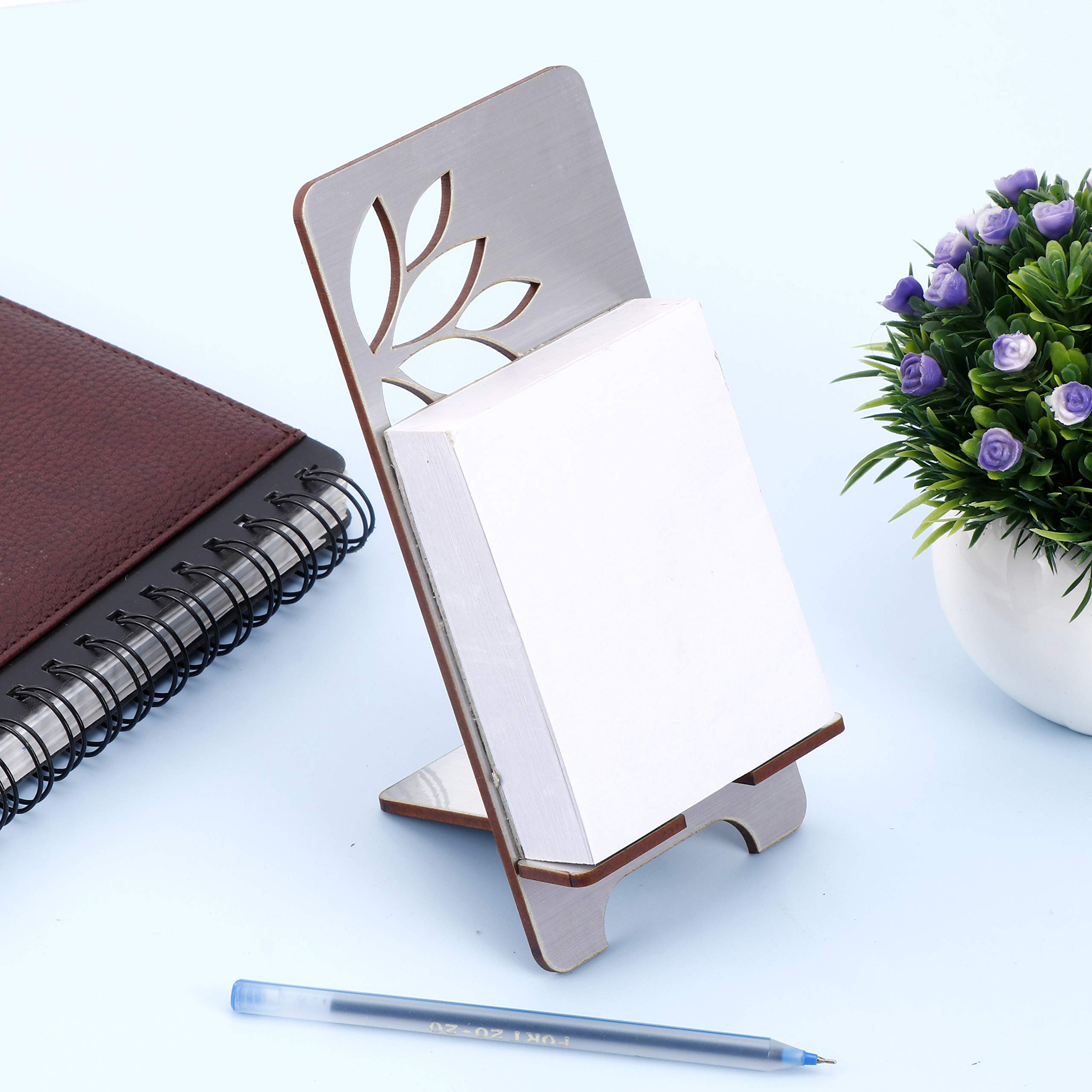 DULI MDF Wooden Lasercut Portable Mobile Stand & Holder (Lotus Silver) - Image 2 thumbnail