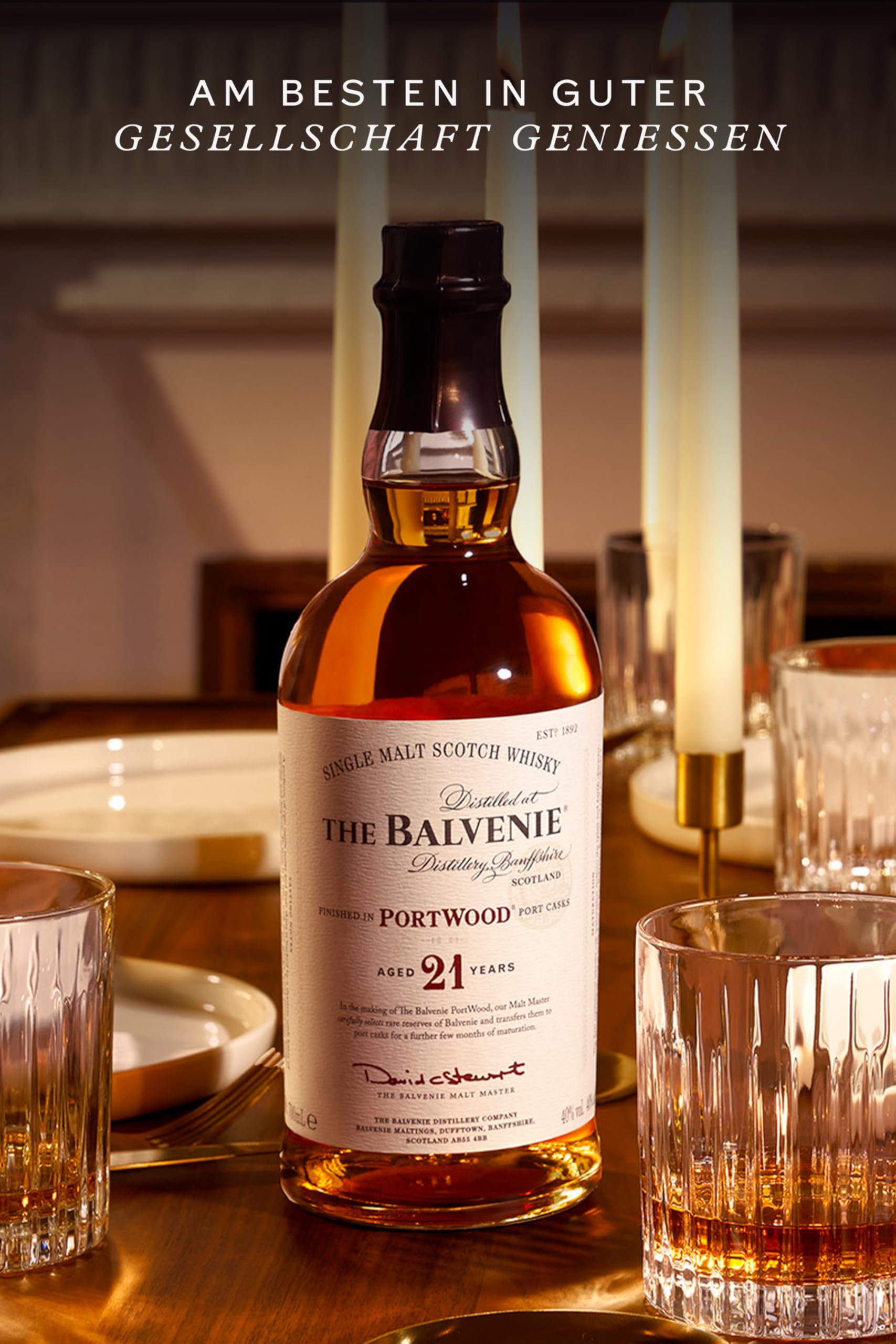 The Balvenie Portwood Single Malt Scotch Whisky 21 Jahre mit Geschenkverpackung, 70cl
