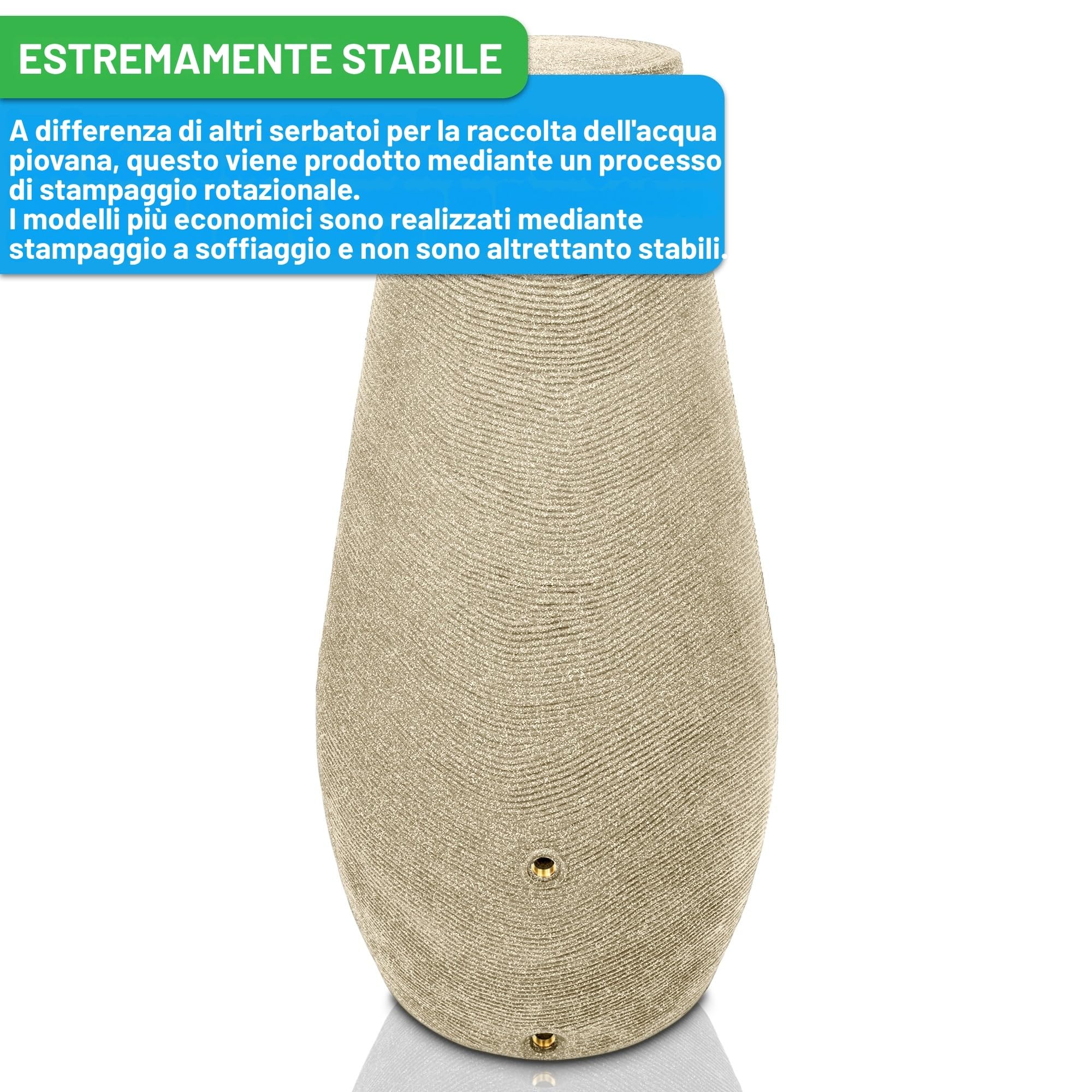 YourCasa Contenitore per acqua piovana da 200 litri [EcoDrop] con filettatura in metallo e coperchio – Botte per pioggia in plastica – Serbatoio per acqua piovana – Serbatoio acqua piovana giardino