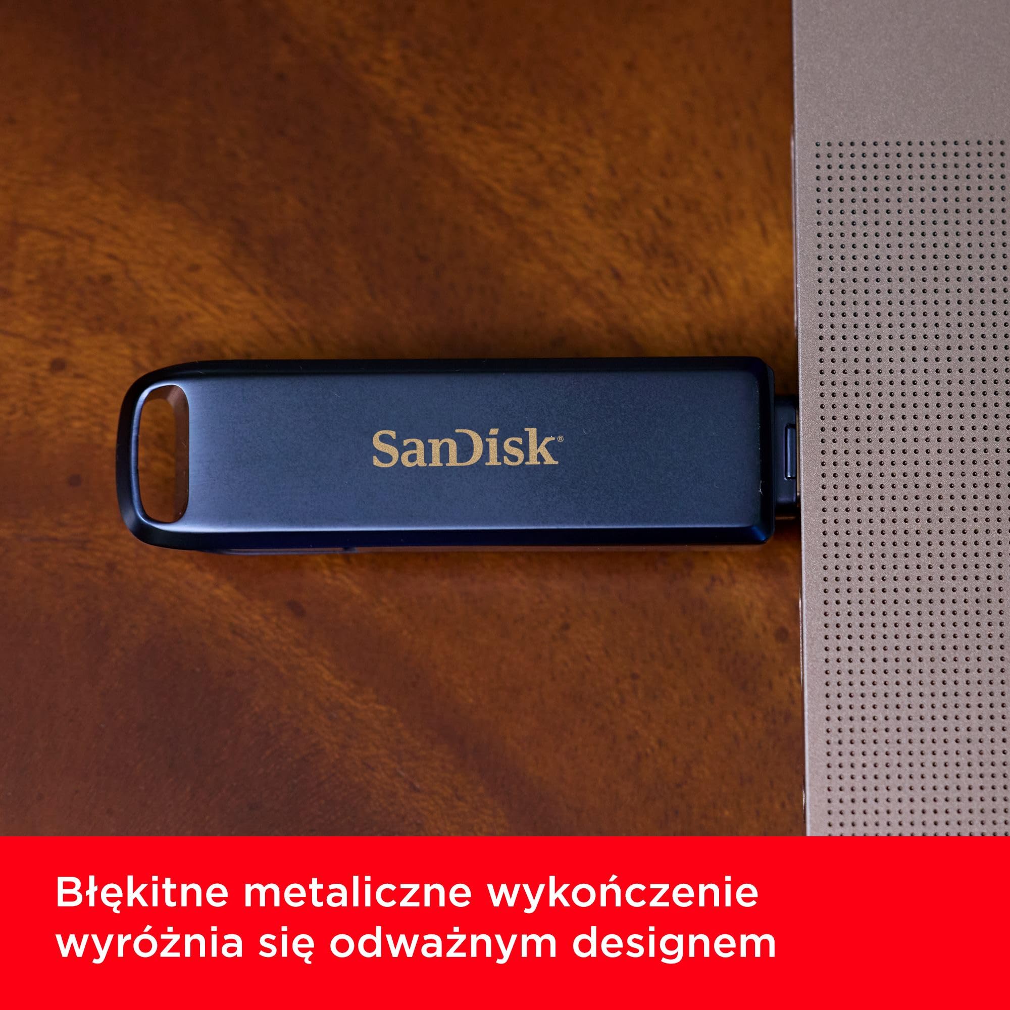 SanDisk Napęd telefoniczny 128 GB, pamięć USB do iPhone'a, iPada, PC i Mac (pamięć 2 w 1, złącza Lightning i USB typu C, automatyczna kopia zapasowa, ochrona hasłem, metaliczne niebo