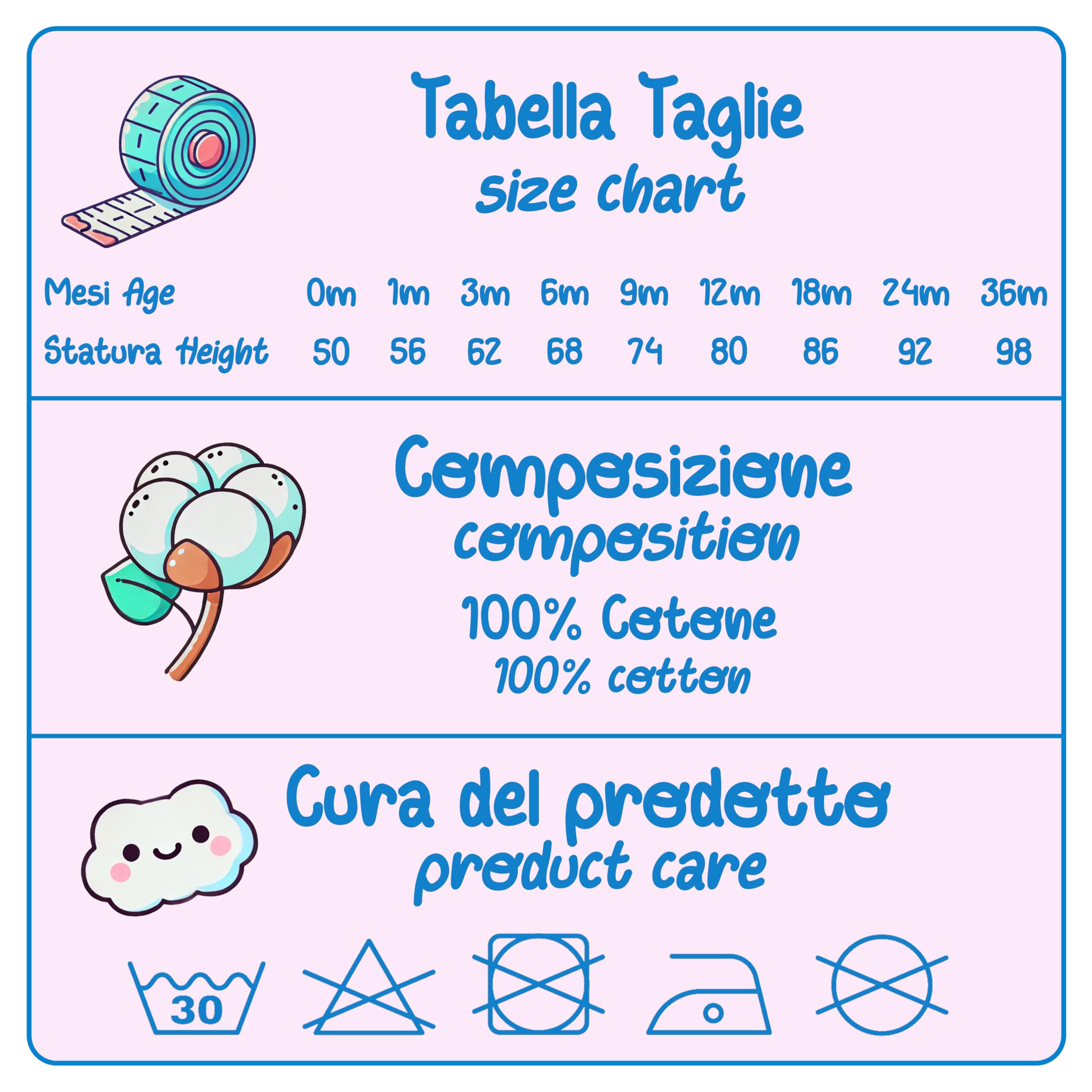 PASTELLO - 6 unidades Body para bebé 100% algodón, paquete de 6 unidades, camiseta sin mangas, práctica y cómoda (Art. BY1130TC)