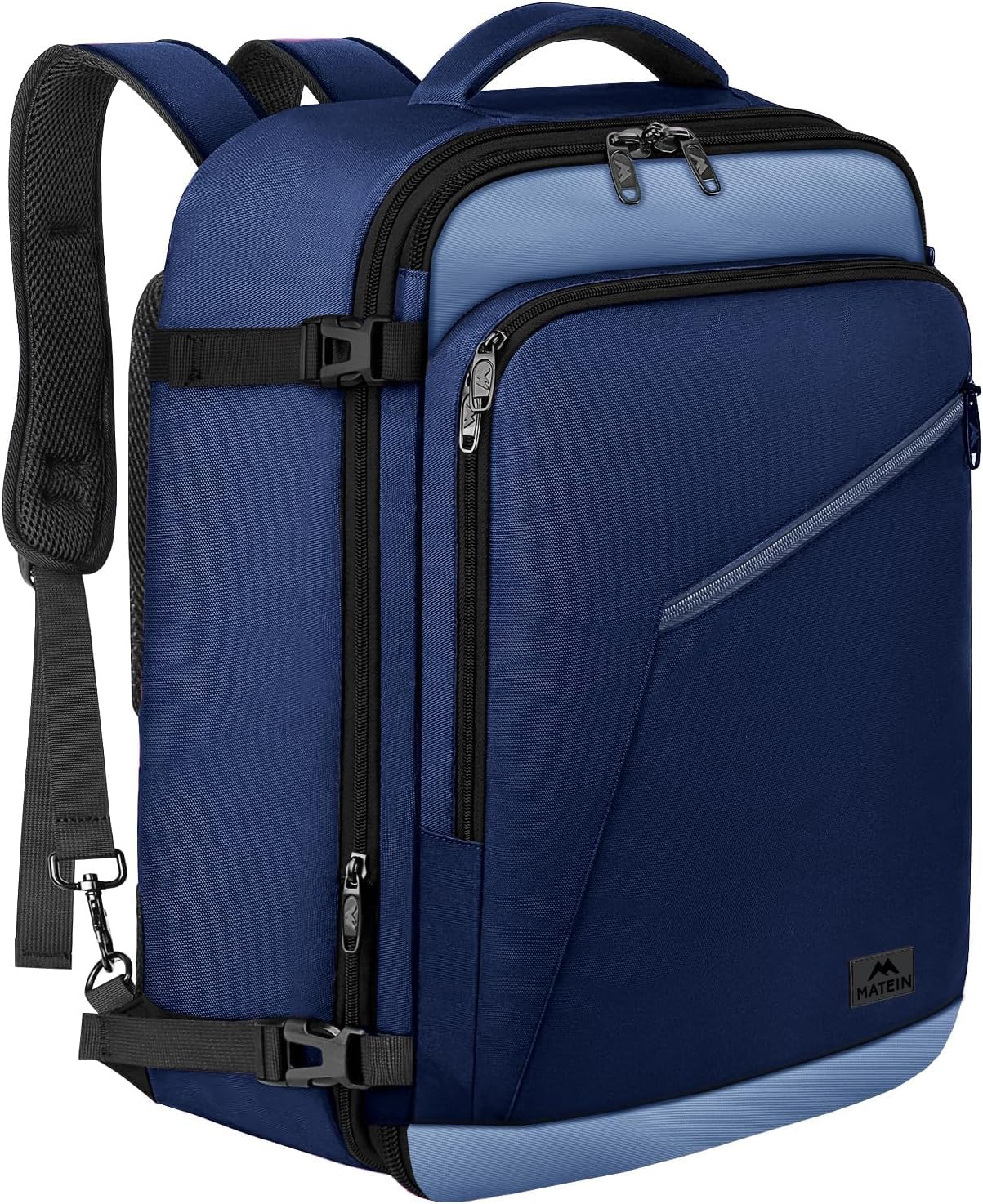 MATEIN Expandable Travel Backpack, Large Capacity Carry on Backpack for Men | For Airplanes, Airline Approved Bags with Adjustable Shoulder Straps, Water Resistant, For International Trip,Grey Blue