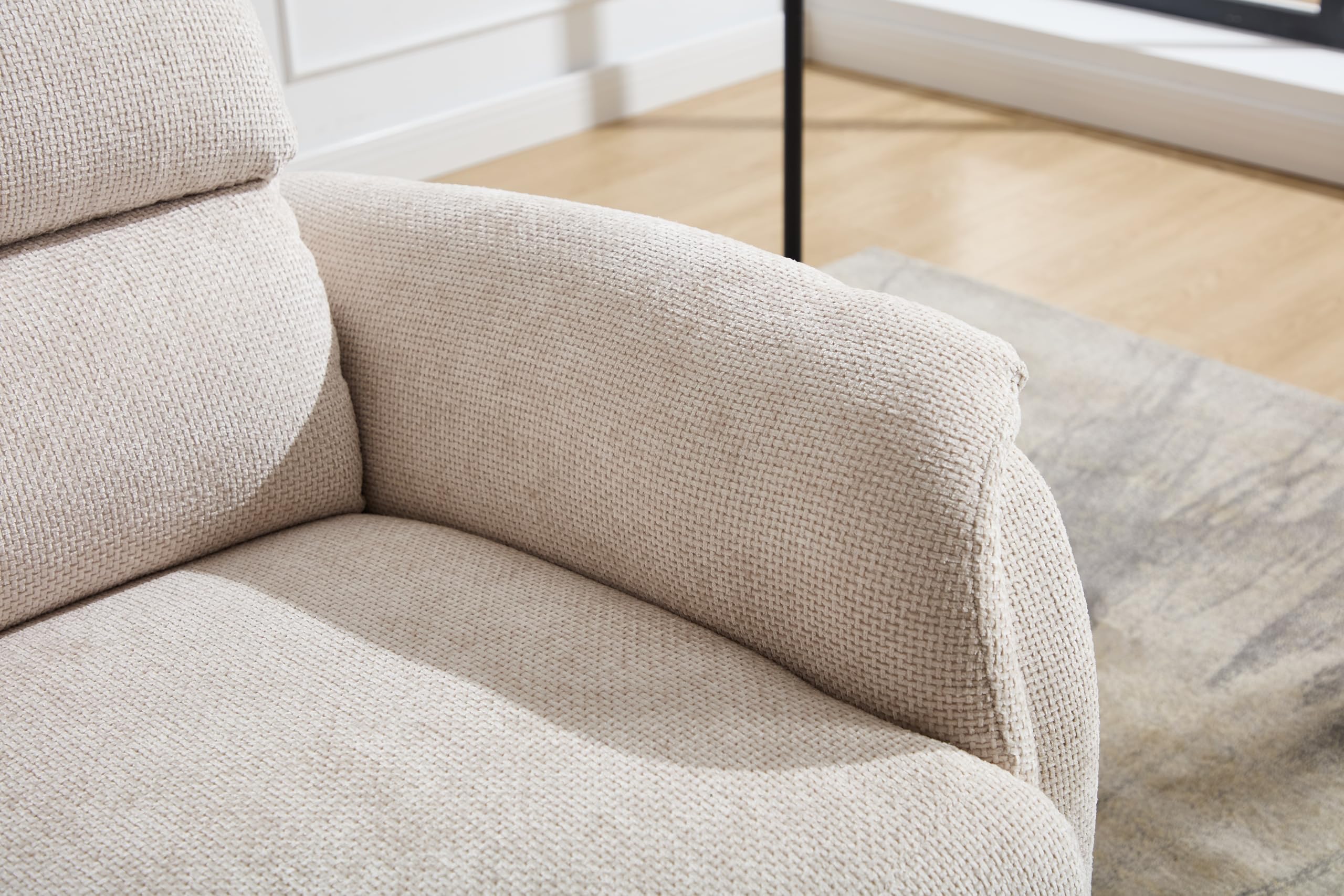 ASTAN HOGAR Sillón Relax con Función Auto-Ayuda (Levanta Personas) y reclinación eléctrica. Conexión USB/USB-C, Tapizado en Chenilla, Modelo Nido AH-AR30700BG