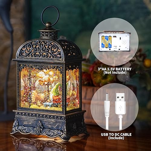 Miniatura 156 de Globo de nieve de Navidad, escena cardenal iluminada, linterna musical de agua de nieve, decoración navideña brillante y regalo para familiares