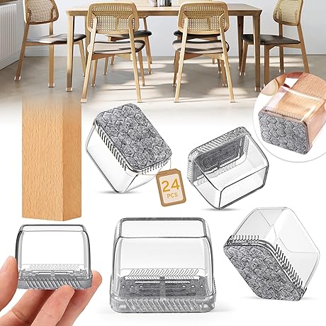 24-Piece Rectangular Furniture Sliders for Hardwood Floors
