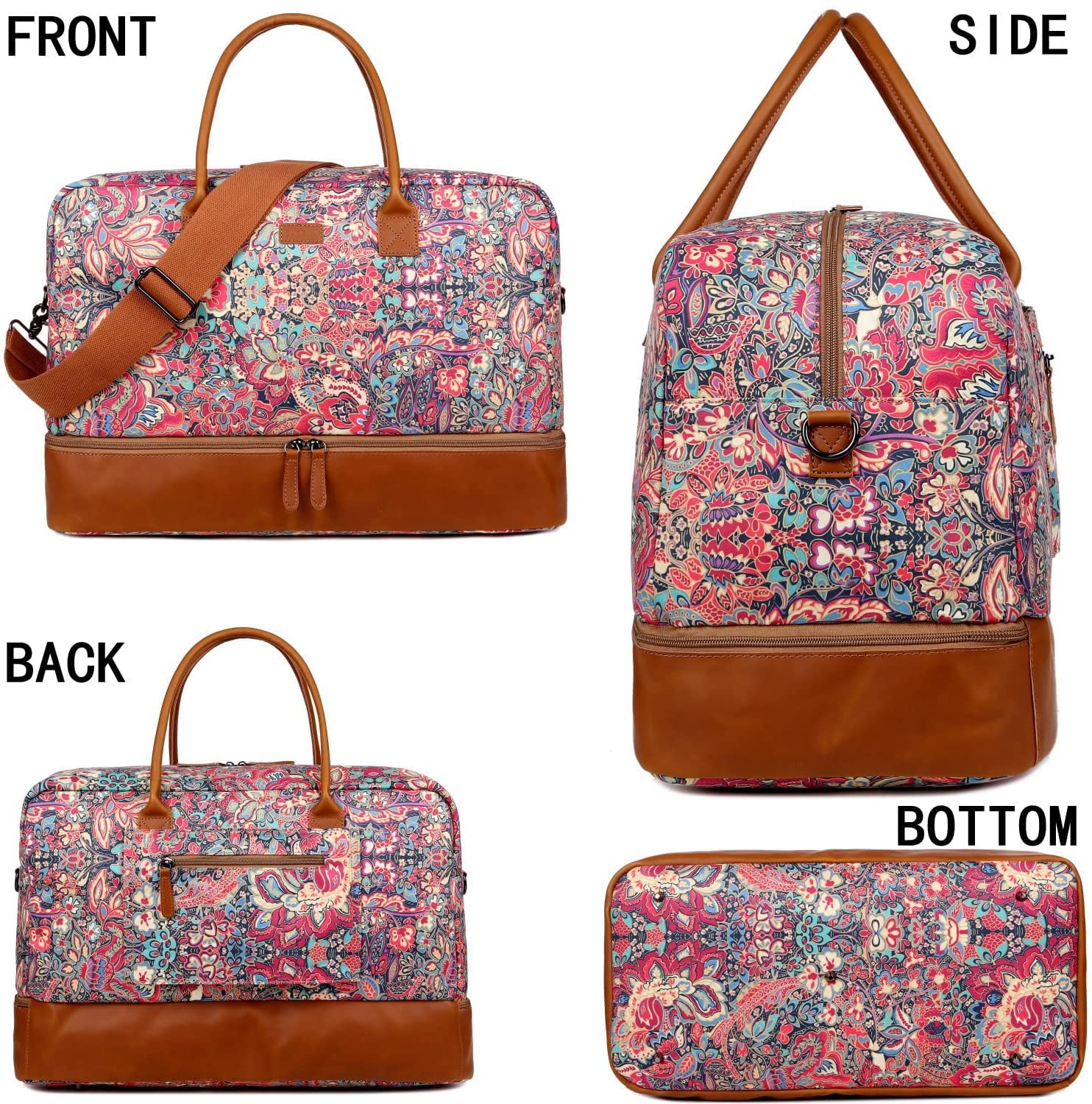 Travel Duffel torba podróżna, bagaż podręczny, torba weekendowa z kieszenią na buty dla kobiet, HB-10, Hs, Carry-On Luggage
