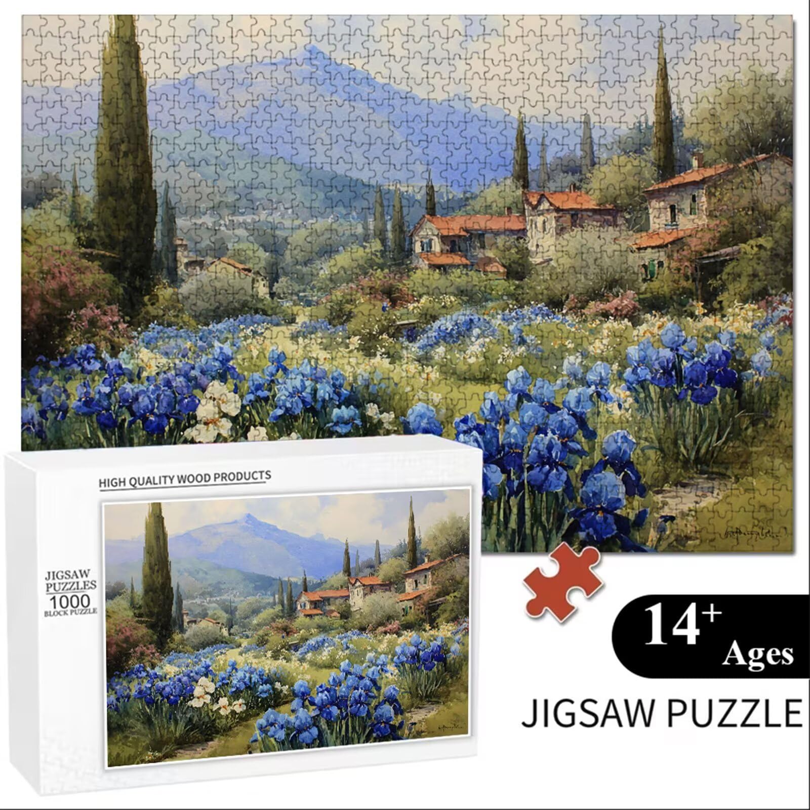 4000 Pezzi Puzzle Adulti - Flower & Paesaggio - Fabbricazione in Legno Robusto (Forma Classica) - Decorazione Murale con Poster - Prodotto Riservato ad Adulti e 14 Anni in Su (147x105cm) P3#417