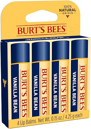 Miniatura 54 de Burt's Bees - Bálsamo labial hidratante 100% natural, de cera de abejas original con vitamina E y aceite de menta - 4 tubos
