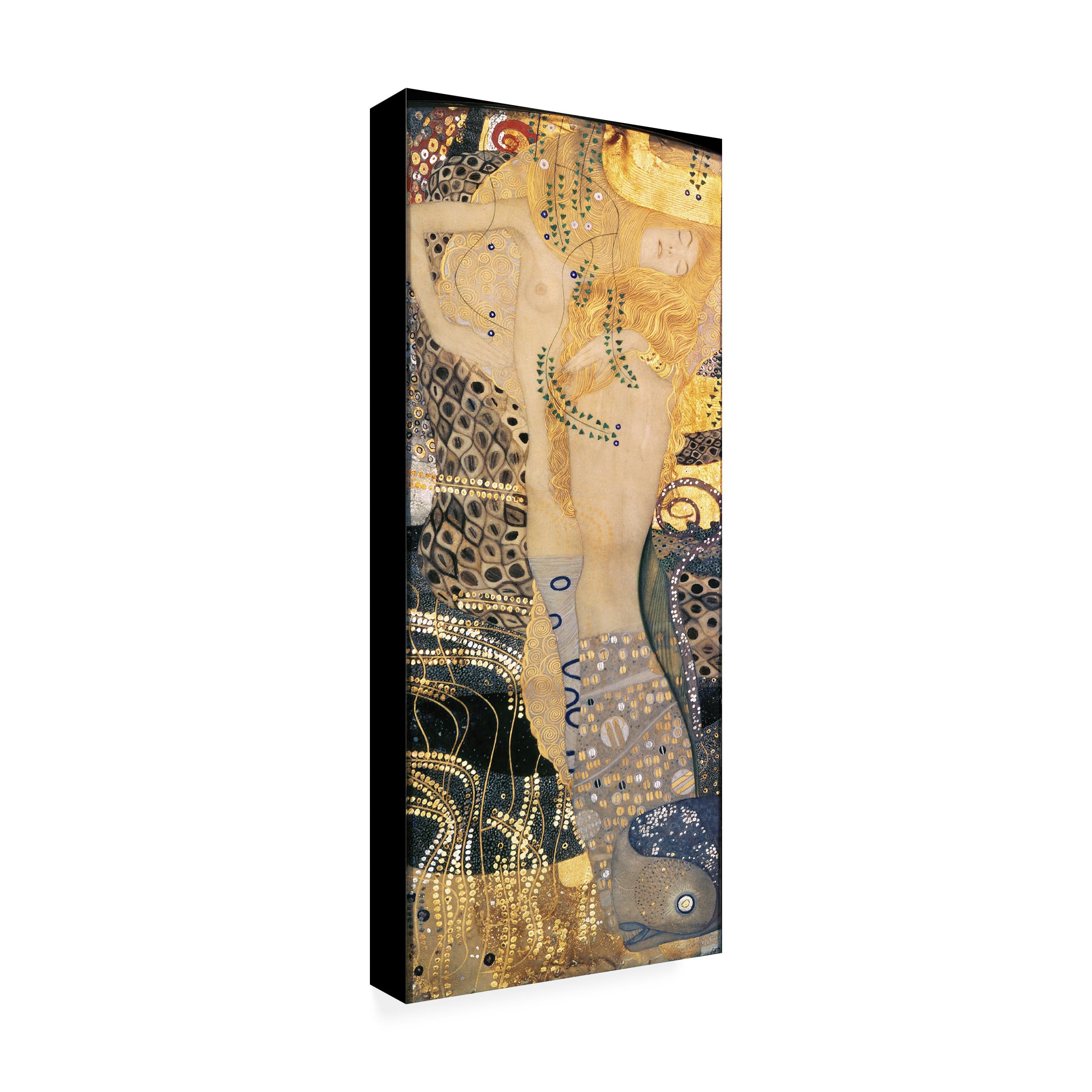 Trademark Art Water Serpents Canvas Art by Gustav Klimt 20 by 47-Inch