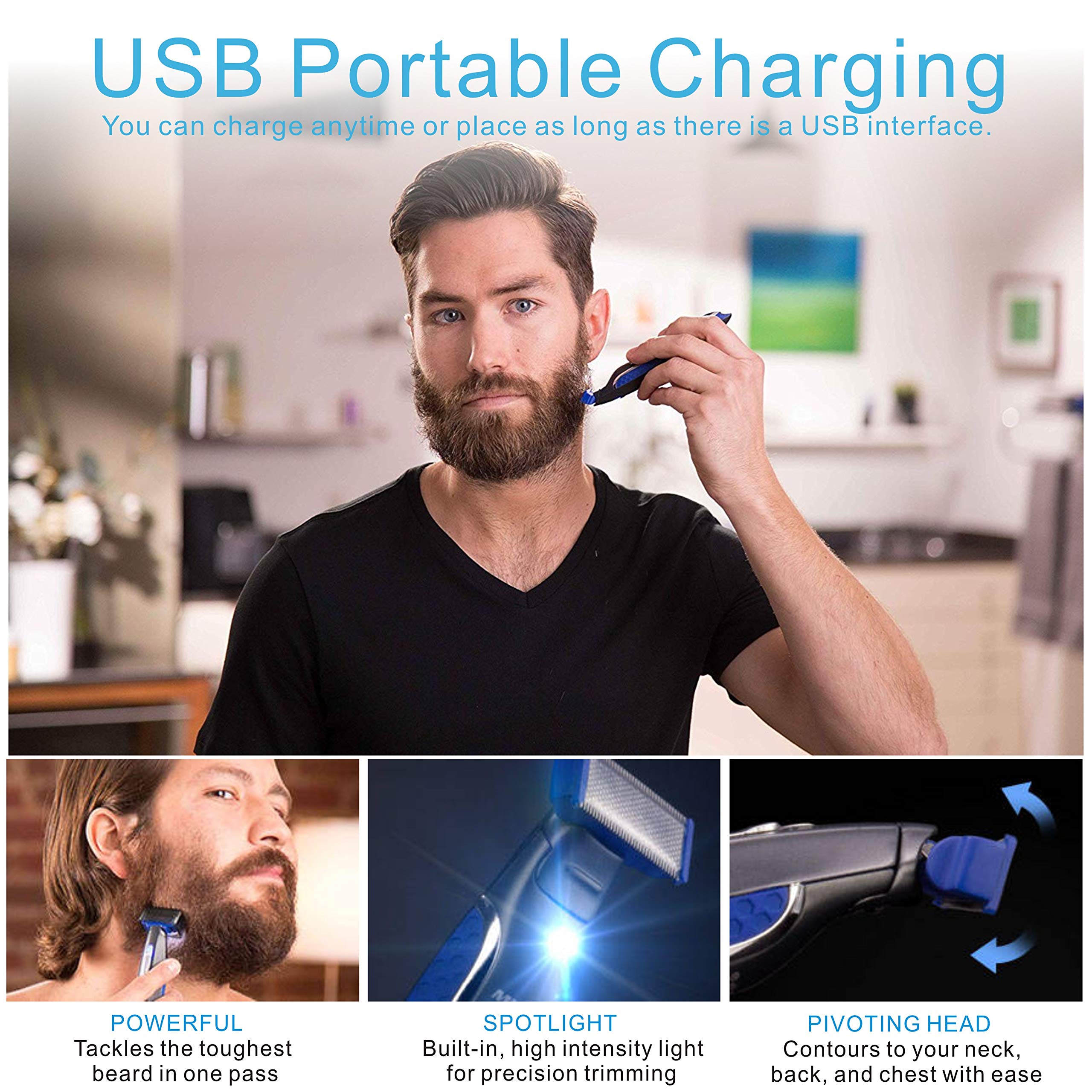 ARICEAN Rechargeable Men's Hair Trimmer, Beard & Body Shaver
