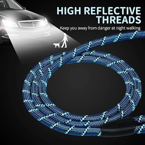 Vista 120 de Hi Kiss - Correa de entrenamiento para perros de 15, 20, 30, 50 o 100 pies, para entrenamiento de agilidad, obediencia y recuperación, jugar, Azul