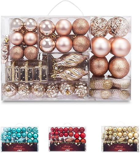 AMS bolas de navidad de adorno inastillables y reutilizables. Ideales para decorar el hogar, hacer fiestas o regalos, 72 unidades